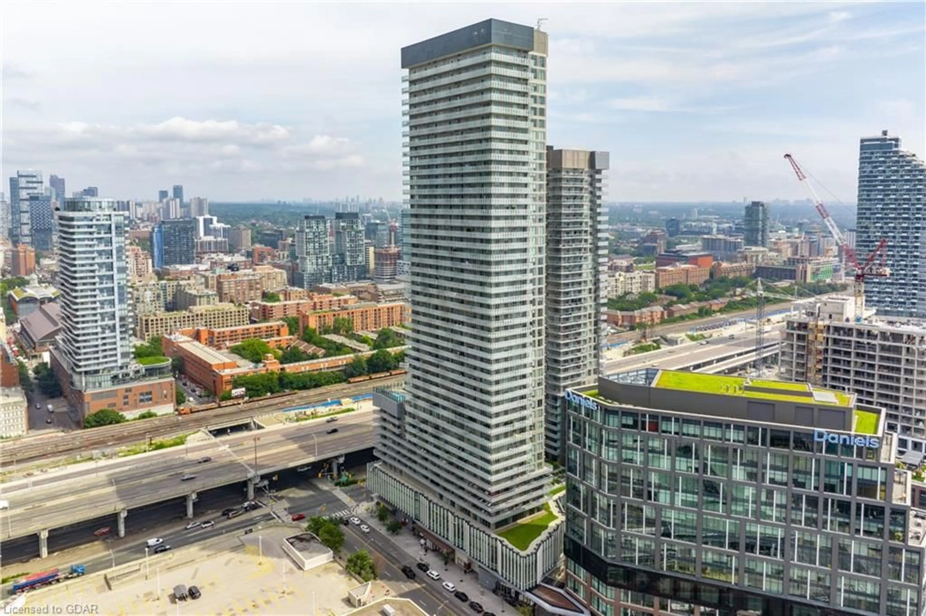 A pic from exterior of the house or condo, the view of city buildings for 15 Lower Jarvis St #910, Toronto Ontario M5E 0C4