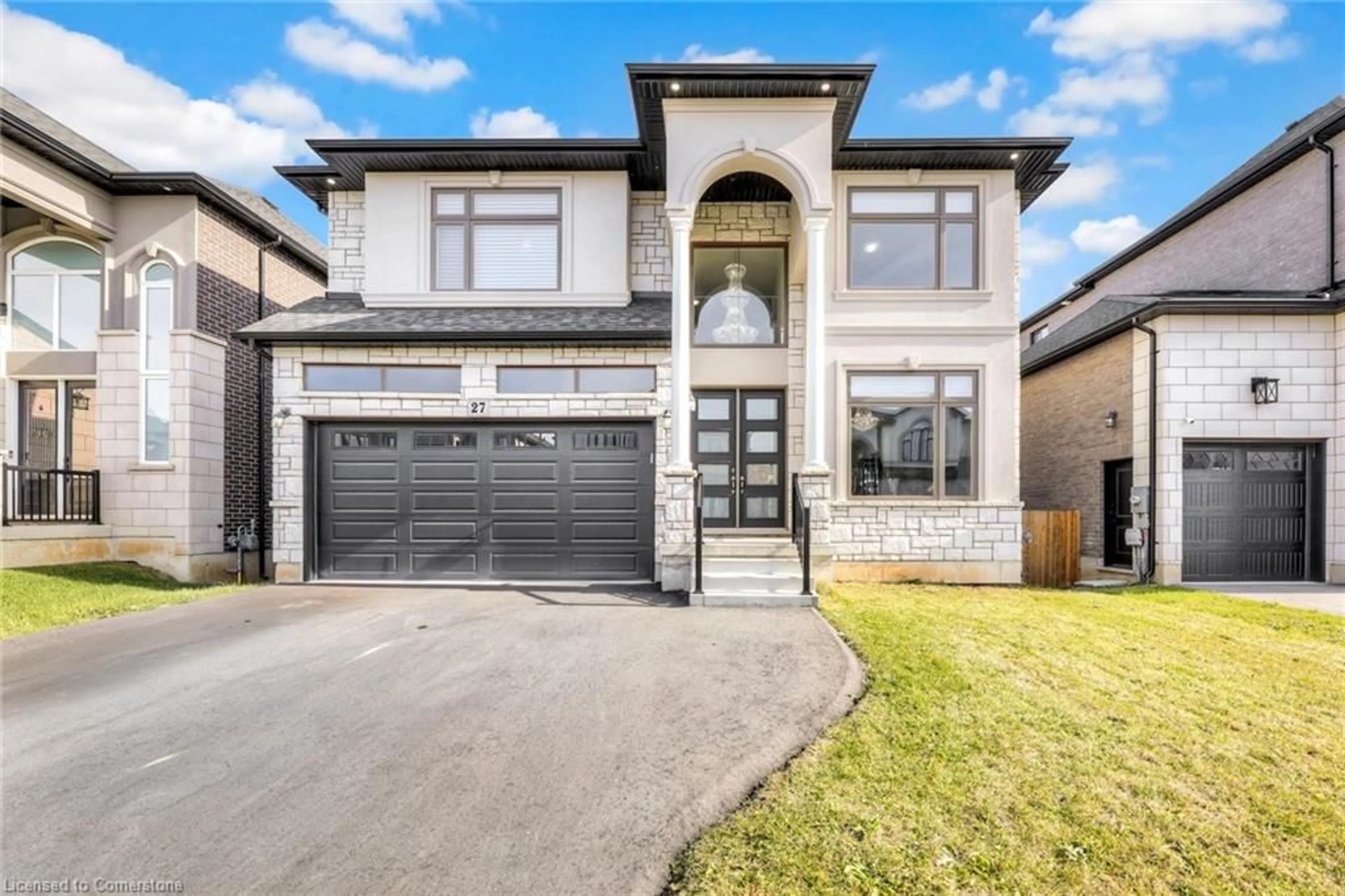 Frontside or backside of a home, the street view for 27 Deerfield Lane, Ancaster Ontario L9K 0K2