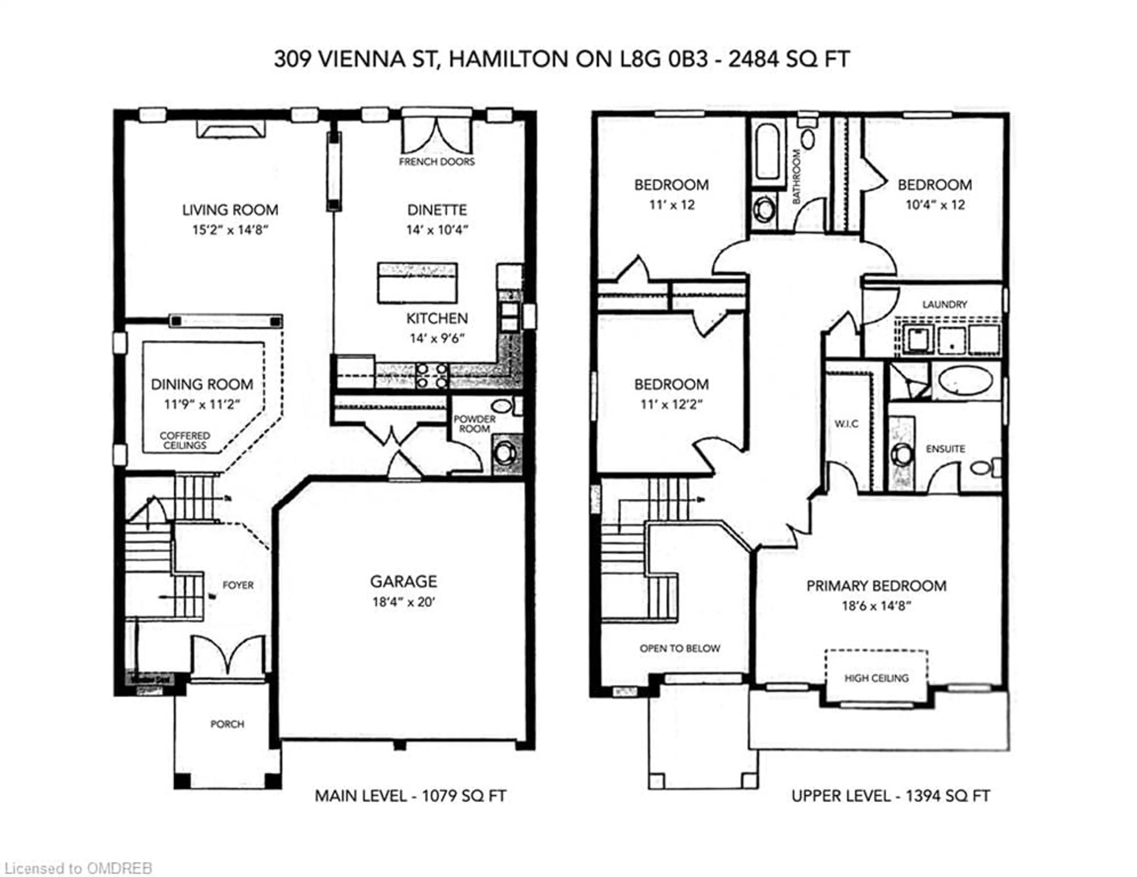 Floor plan for 309 Vienna Street St, Hamilton Ontario L8G 0B3