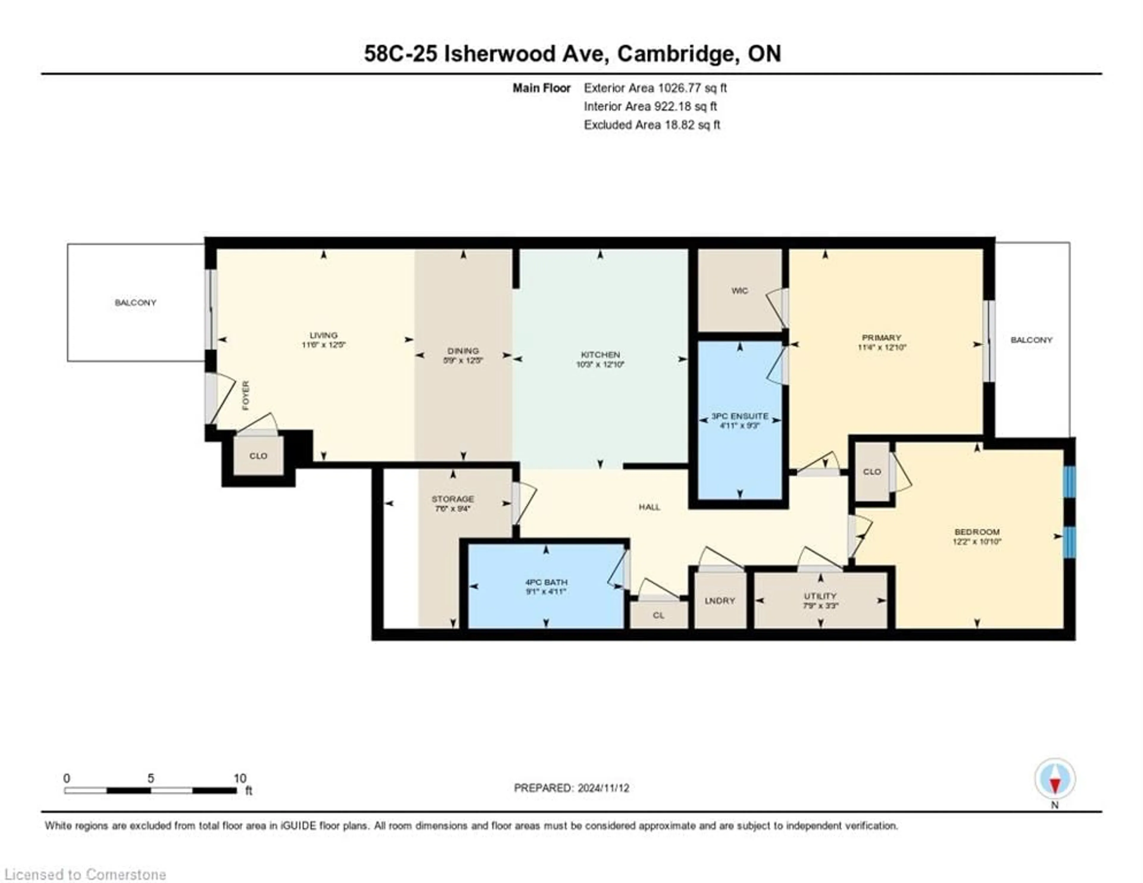 Floor plan for 25 Isherwood Ave #48C, Cambridge Ontario N1R 0E2