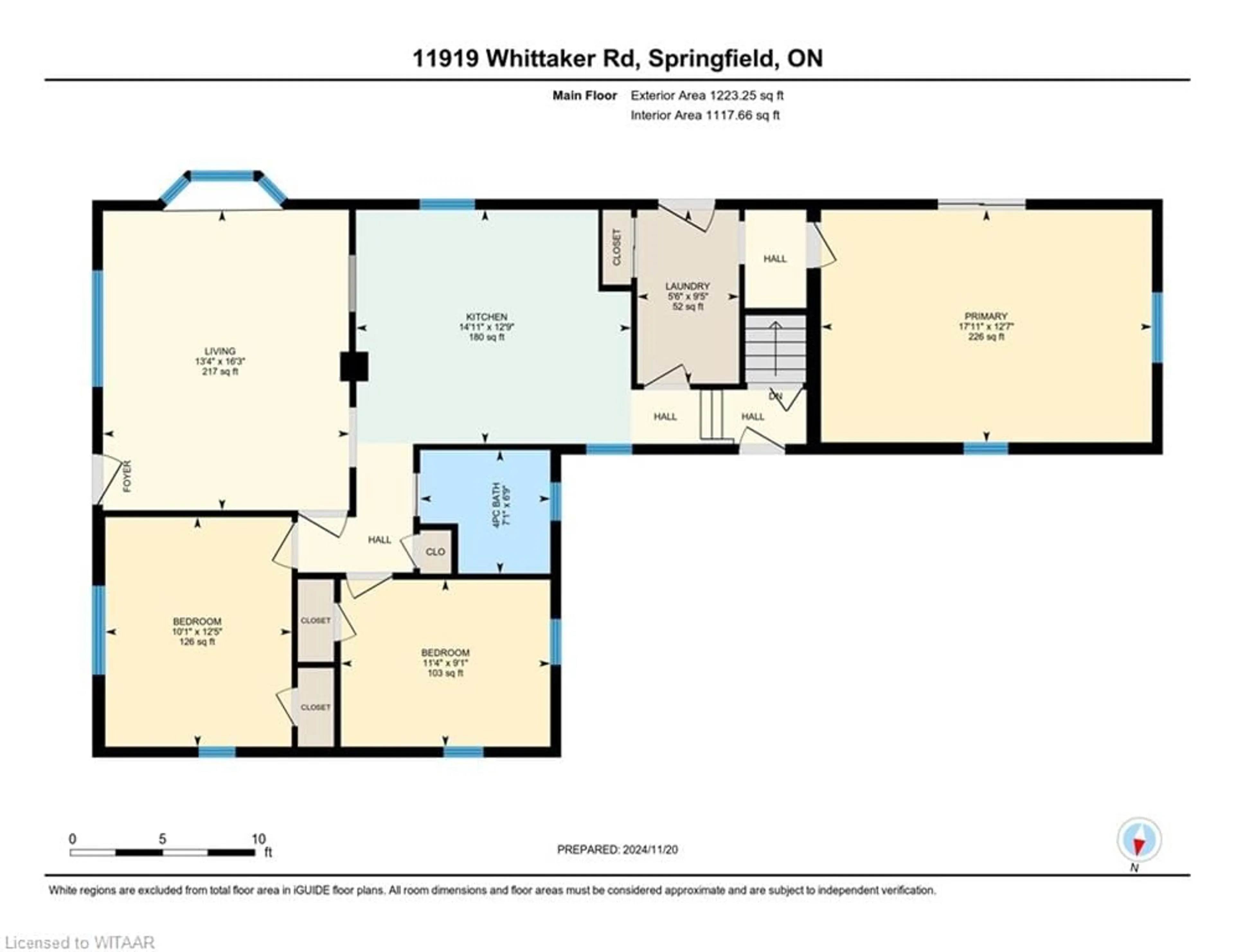 Floor plan for 11919 Whittaker Rd, Springfield Ontario N0L 2J0