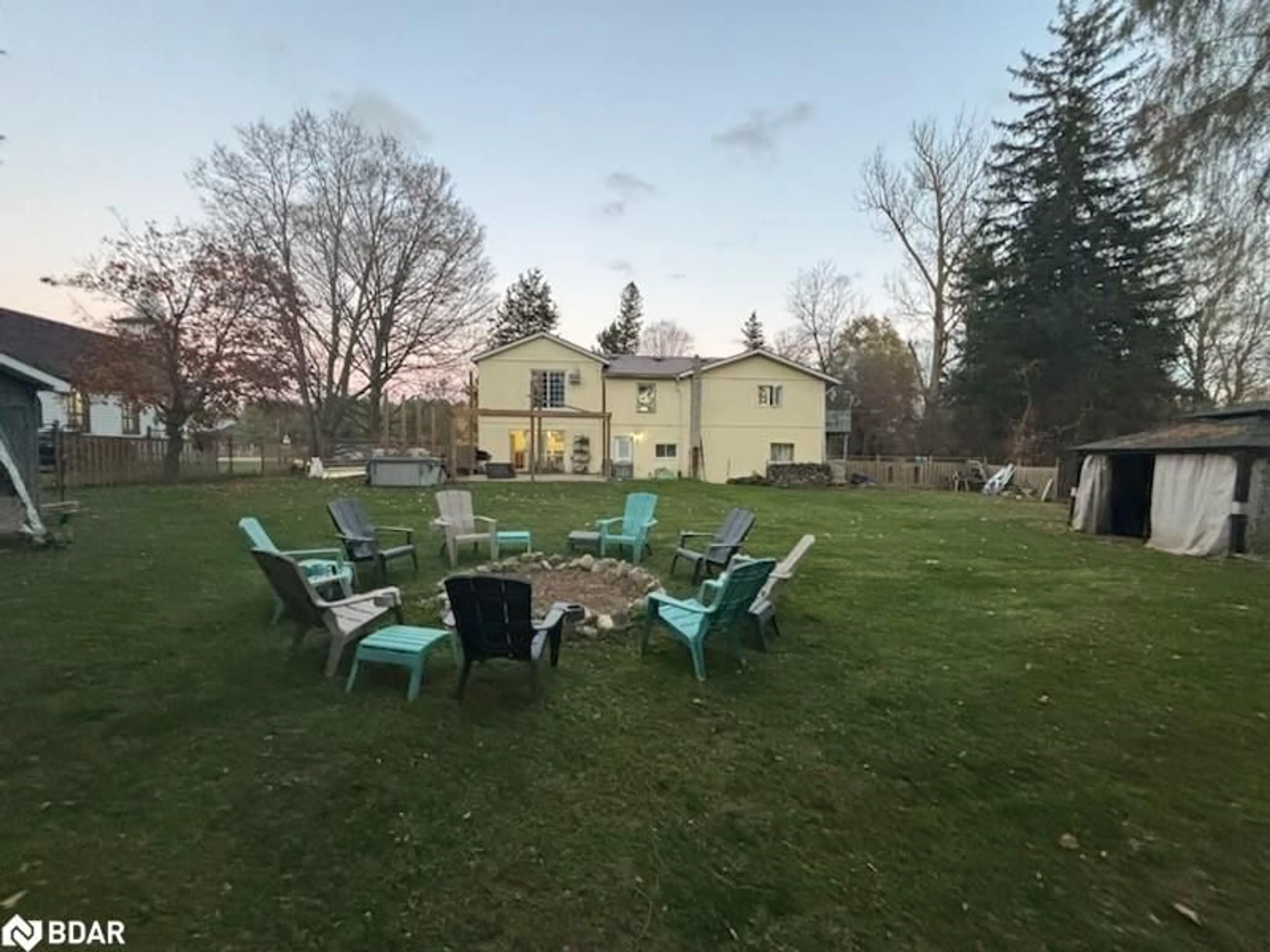 Patio, the fenced backyard for 8384 6th Line Line, Utopia Ontario L0M 1T0