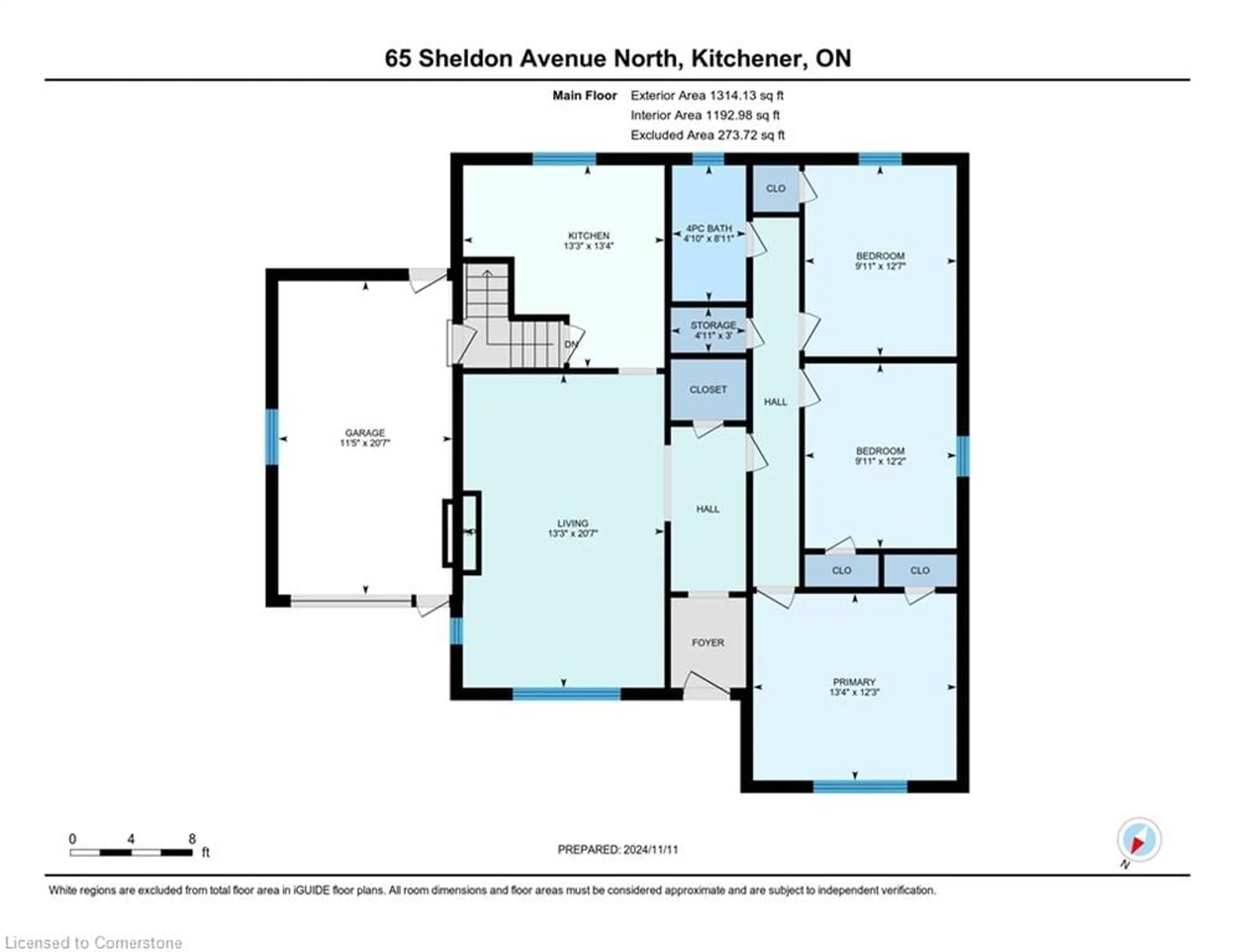 Floor plan for 65 Sheldon Ave, Kitchener Ontario N2H 3M1