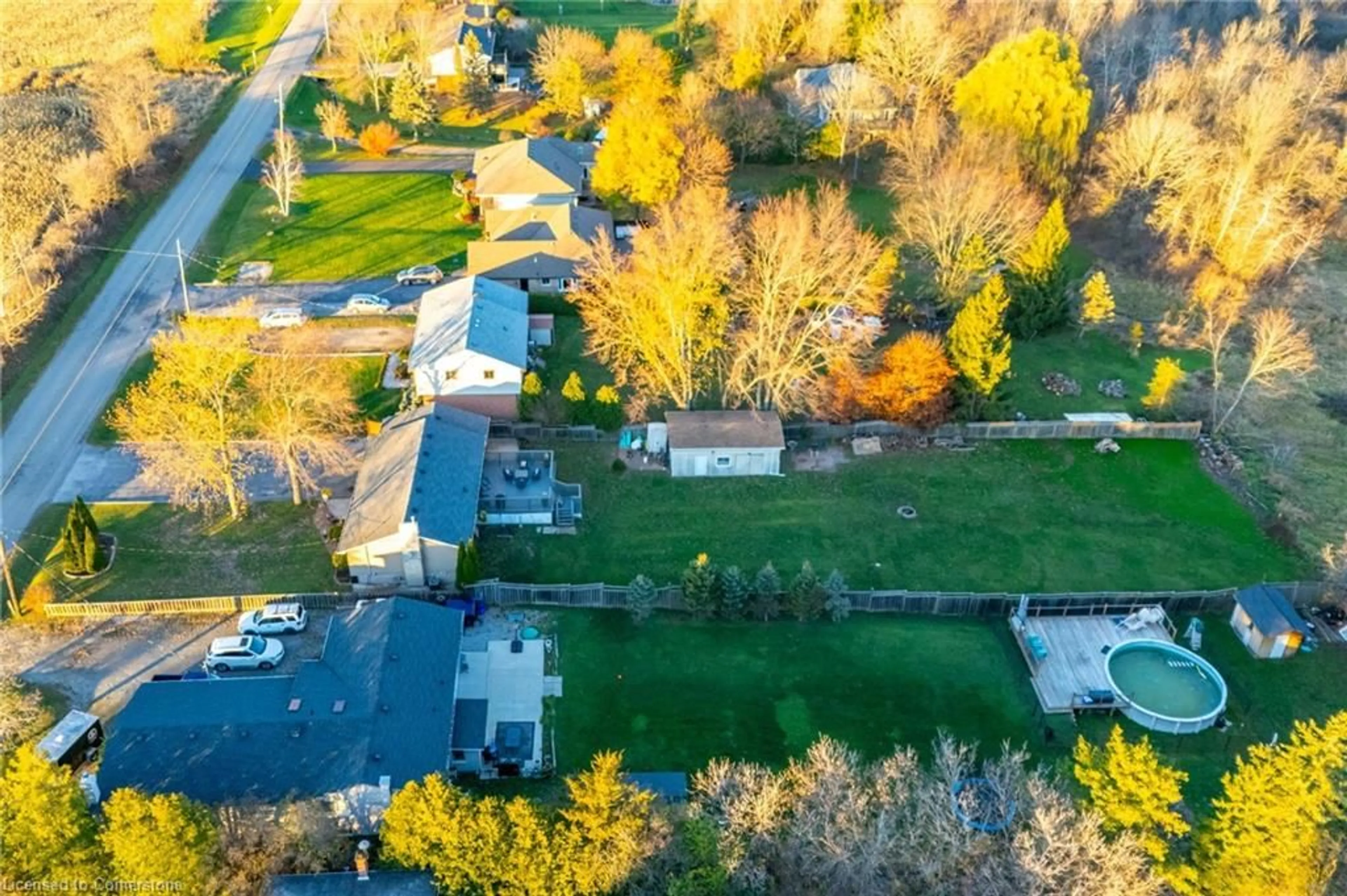 A pic from exterior of the house or condo, the fenced backyard for 3395 Tisdale Rd, Mount Hope Ontario L0R 1W0