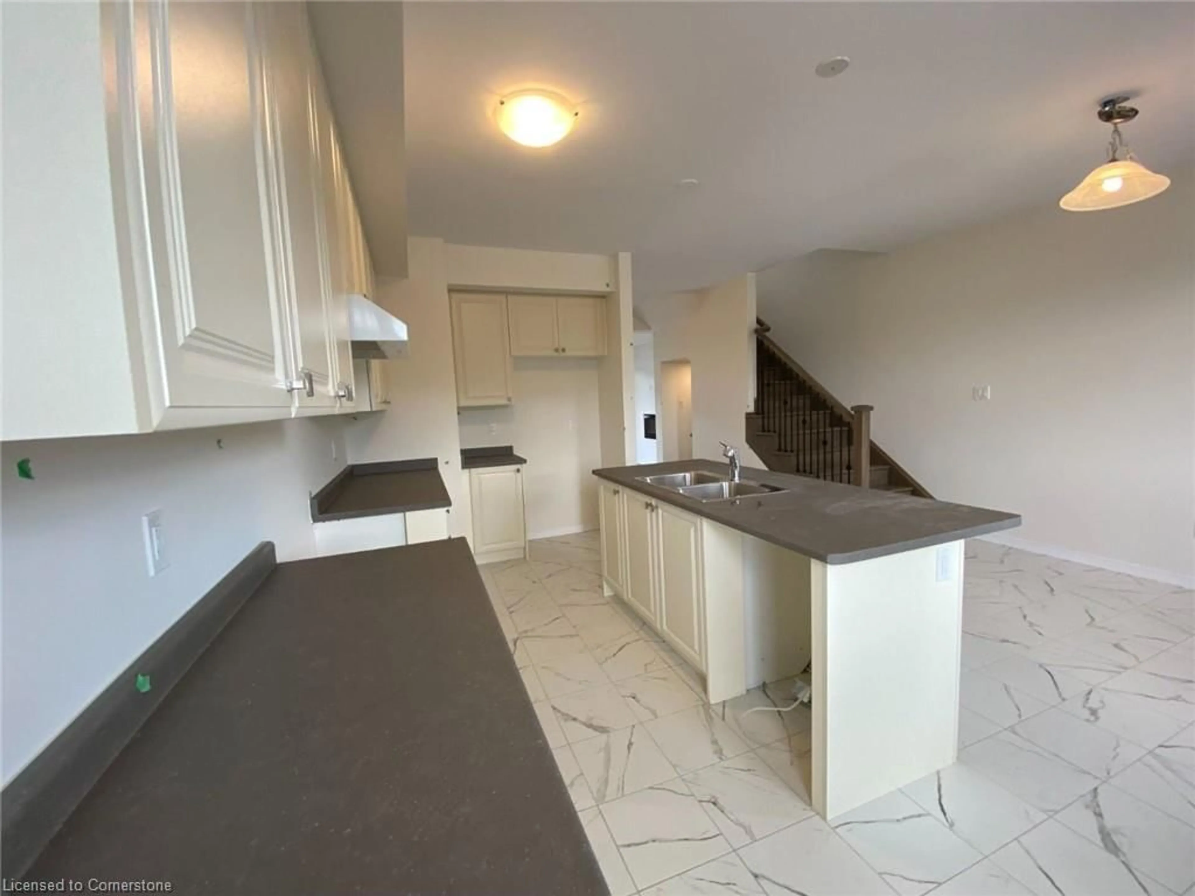 Kitchen, cement floor for 227 Gillespie Drive Dr, Brantford Ontario N3T 5L5