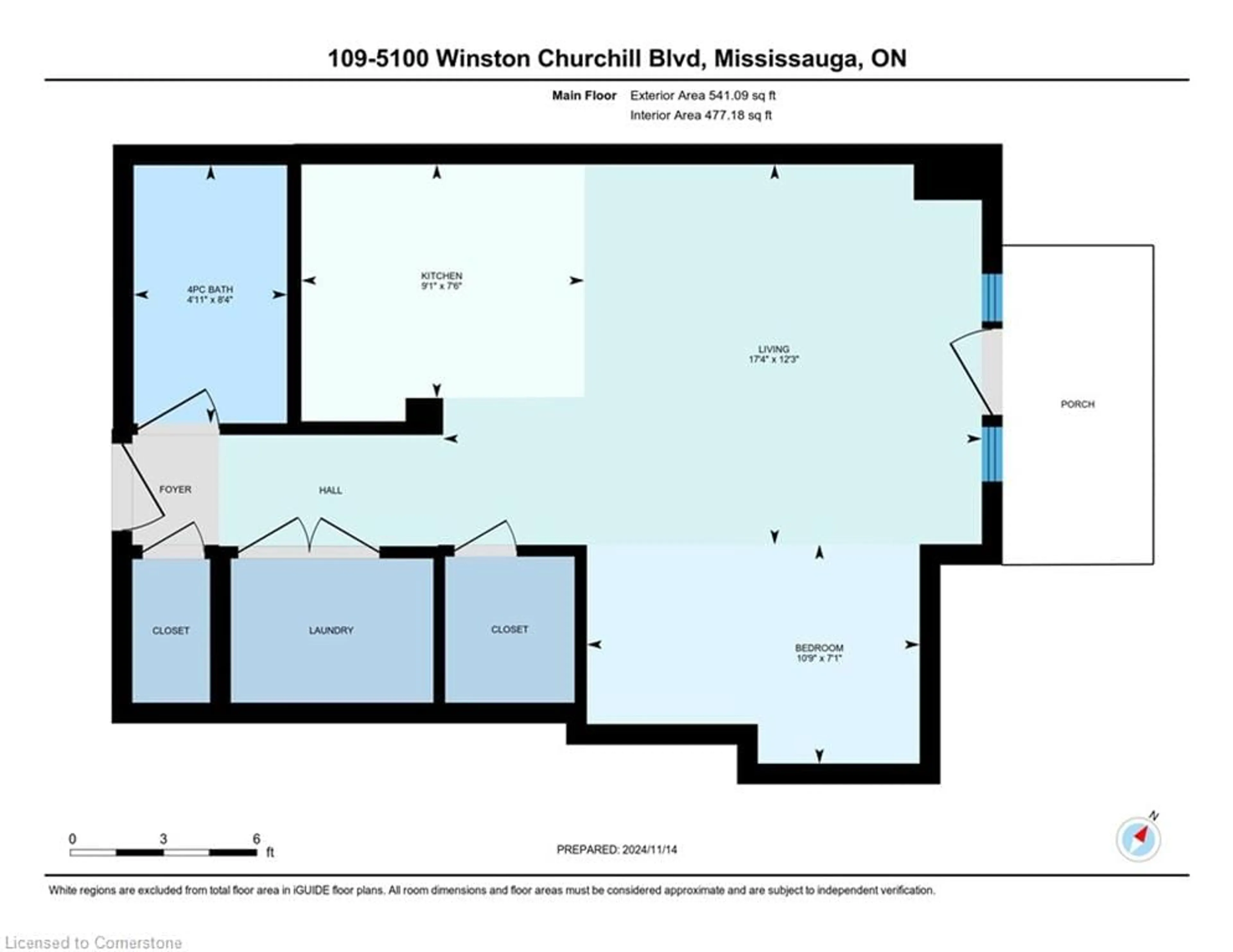 Floor plan for 5100 Winston Churchill Blvd #109, Mississauga Ontario L5M 0N9