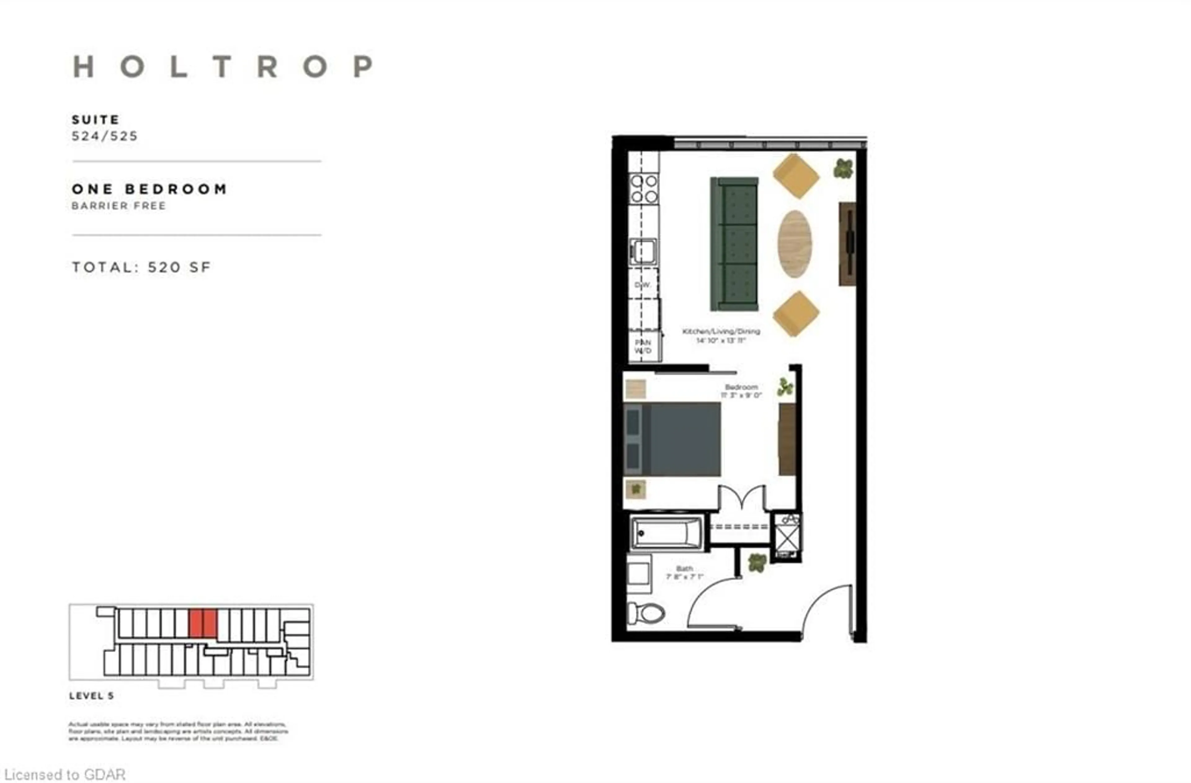 Floor plan for 120 Huron St #525, Guelph Ontario N1E 0T8