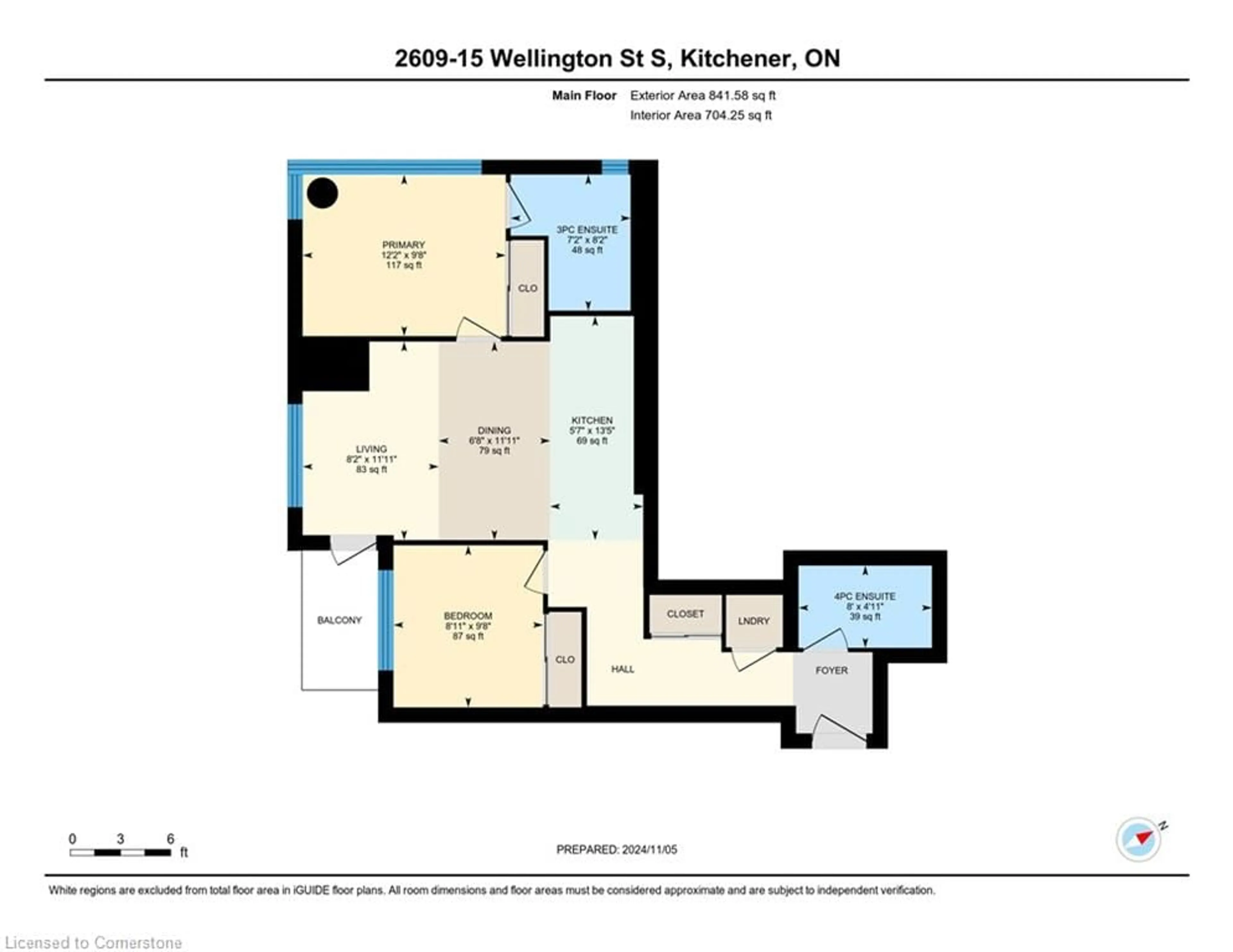 Floor plan for 15 Wellington St #2609, Kitchener Ontario N2G 0E3