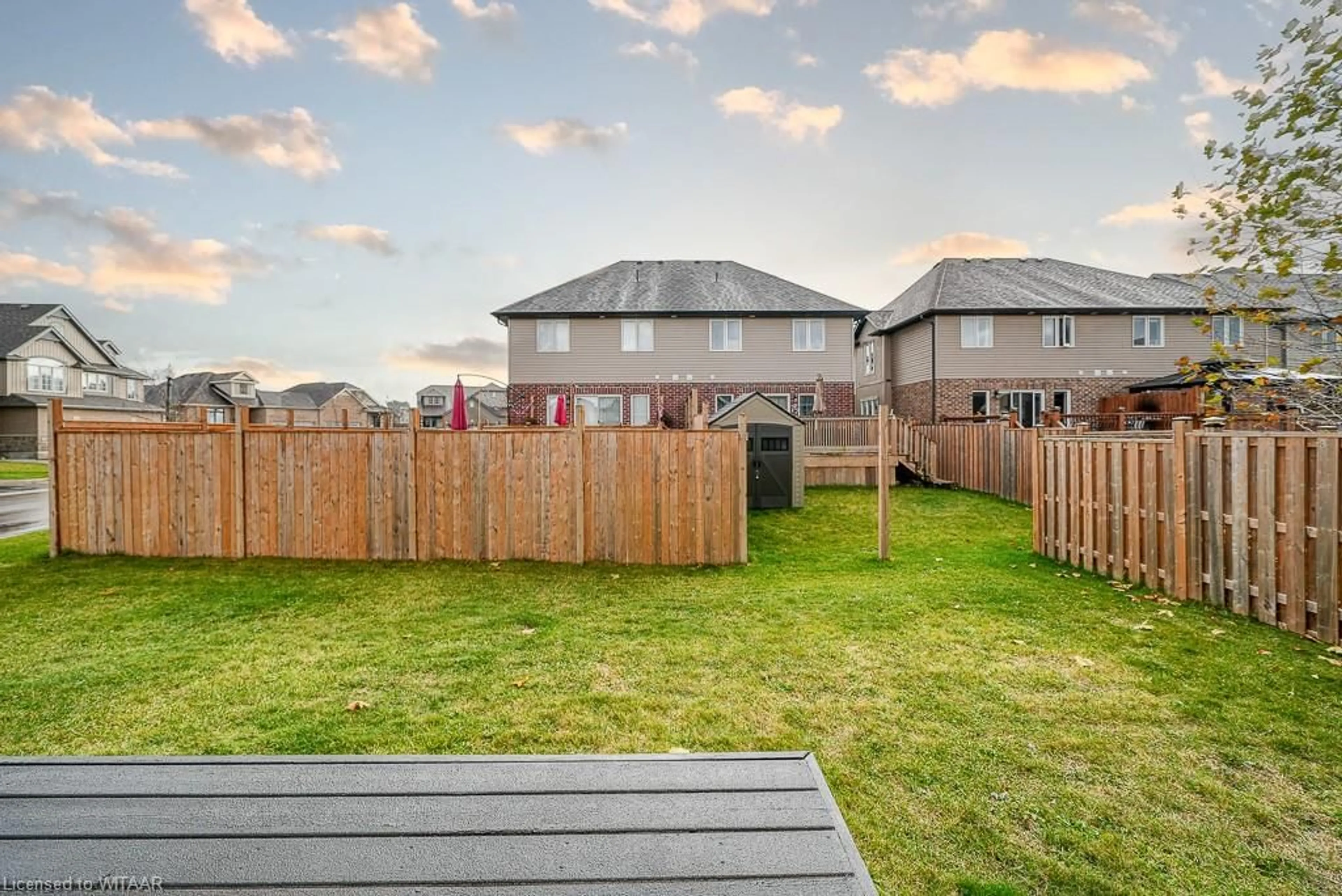 Patio, the fenced backyard for 1460 Dunkirk Avenue, Woodstock Ontario N4T 0J9