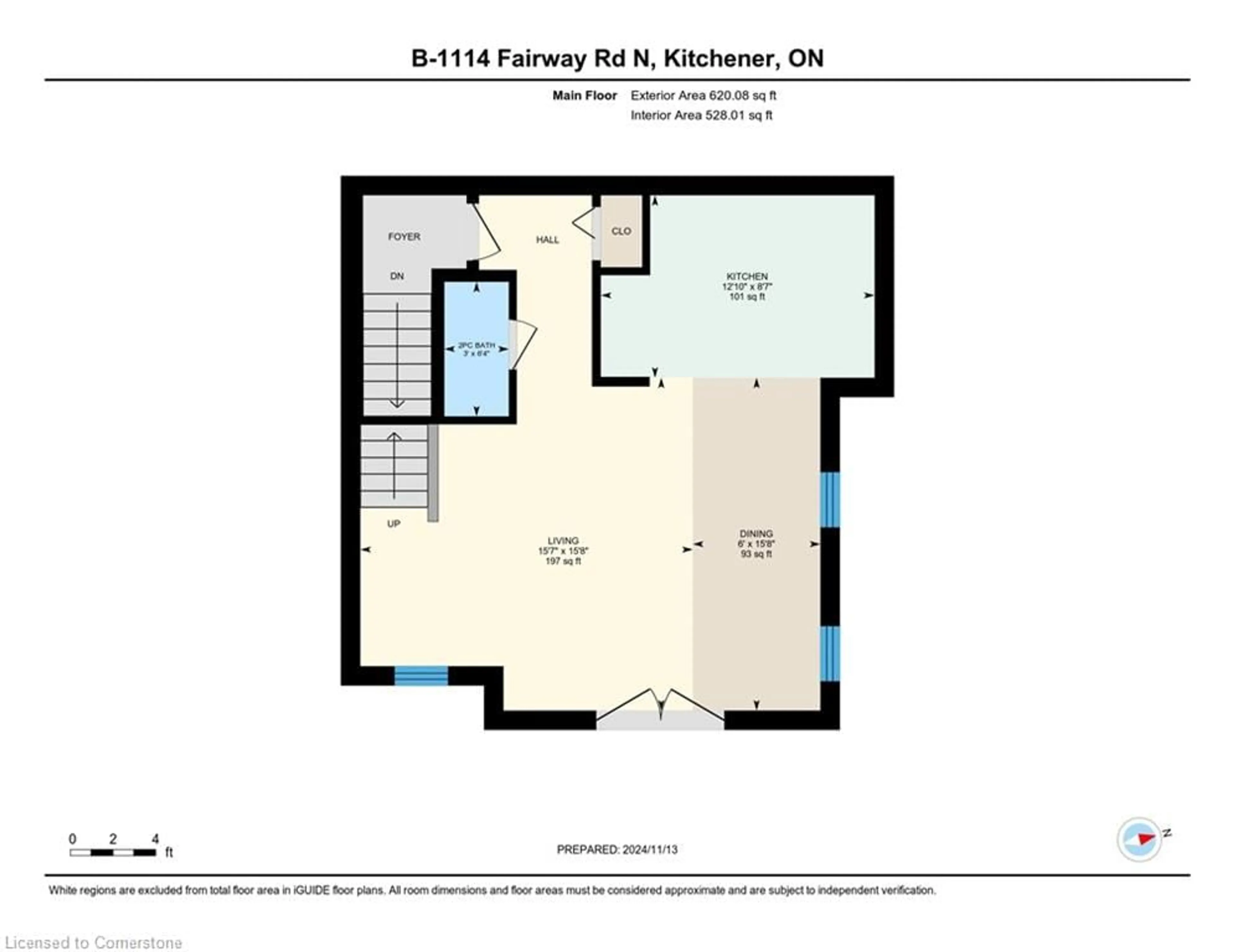 Floor plan for 1114 Fairway Rd #B, Kitchener Ontario N2A 0H6