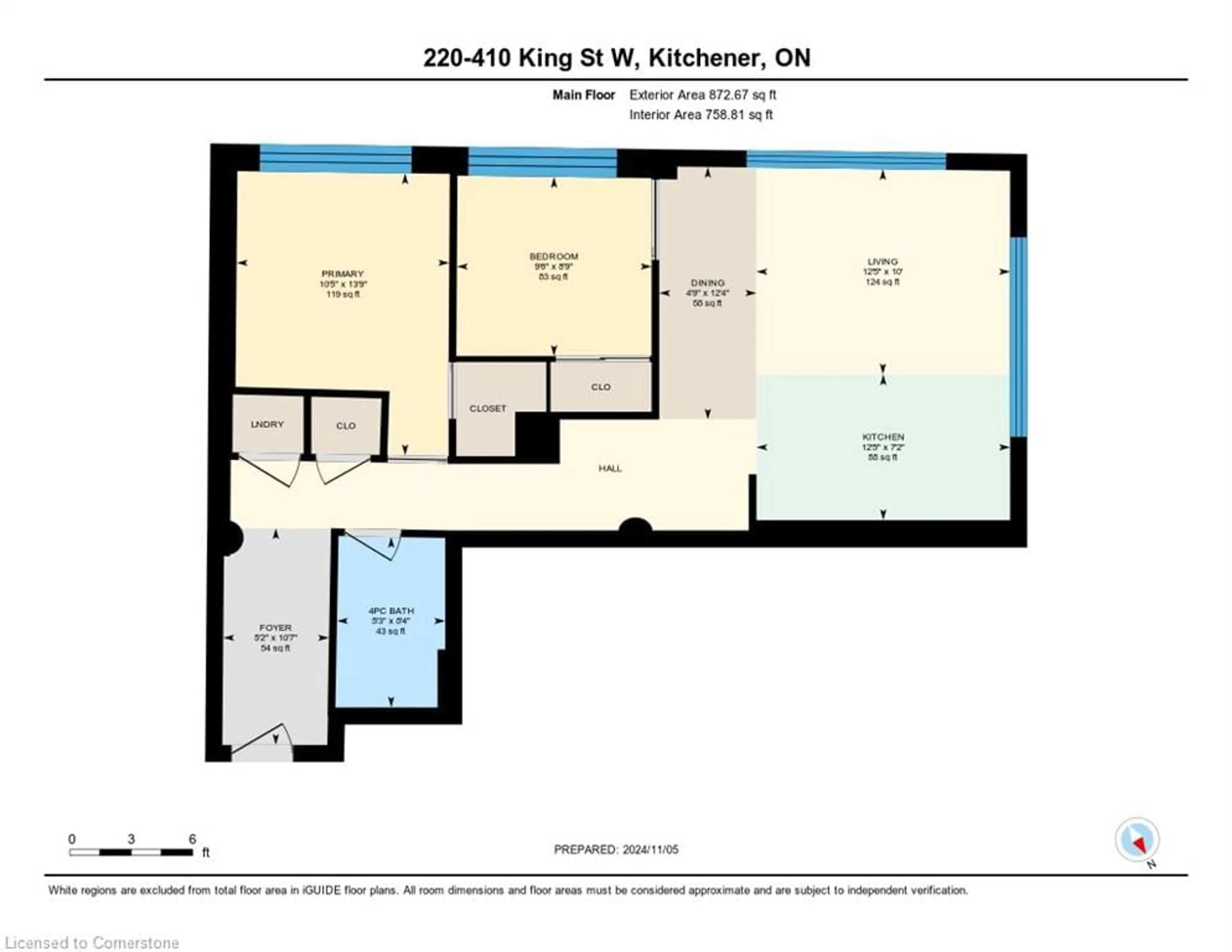 Floor plan for 410 King St #220, Kitchener Ontario N2G 1C3