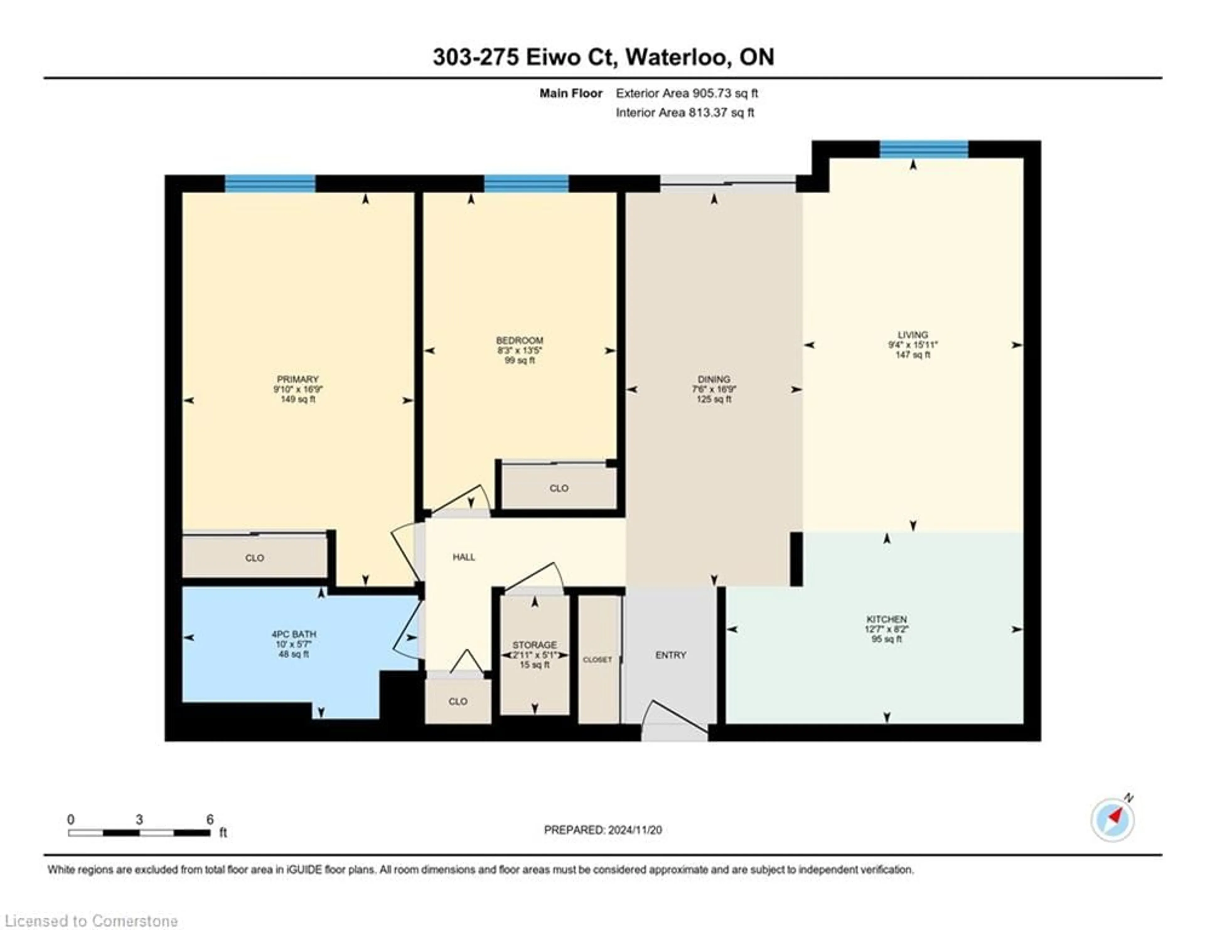 Floor plan for 275 Eiwo Crt #303, Waterloo Ontario N2K 2M8