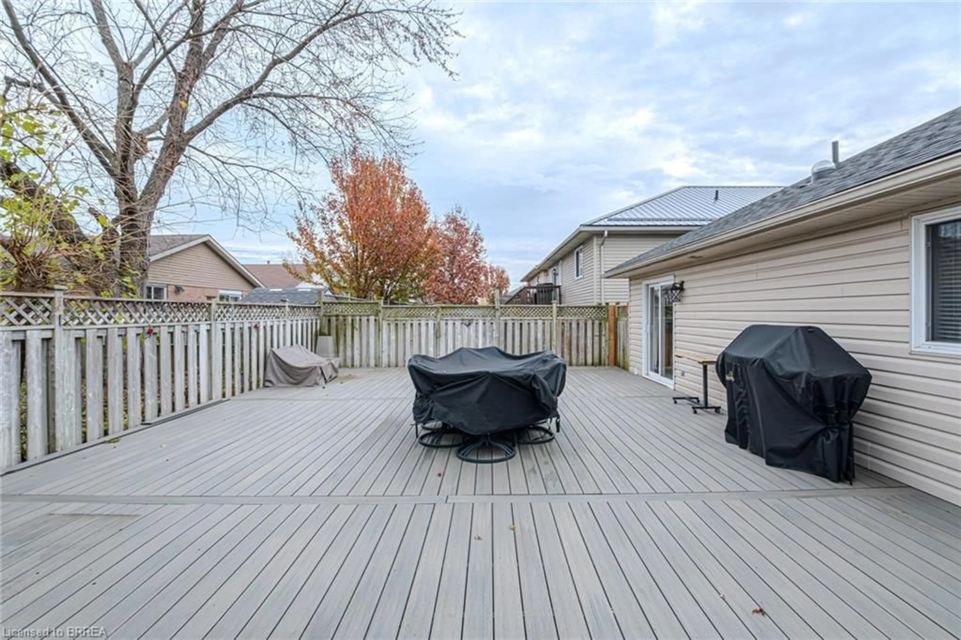 Patio, the fenced backyard for 15 Landon Ave, Simcoe Ontario N3Y 5J8