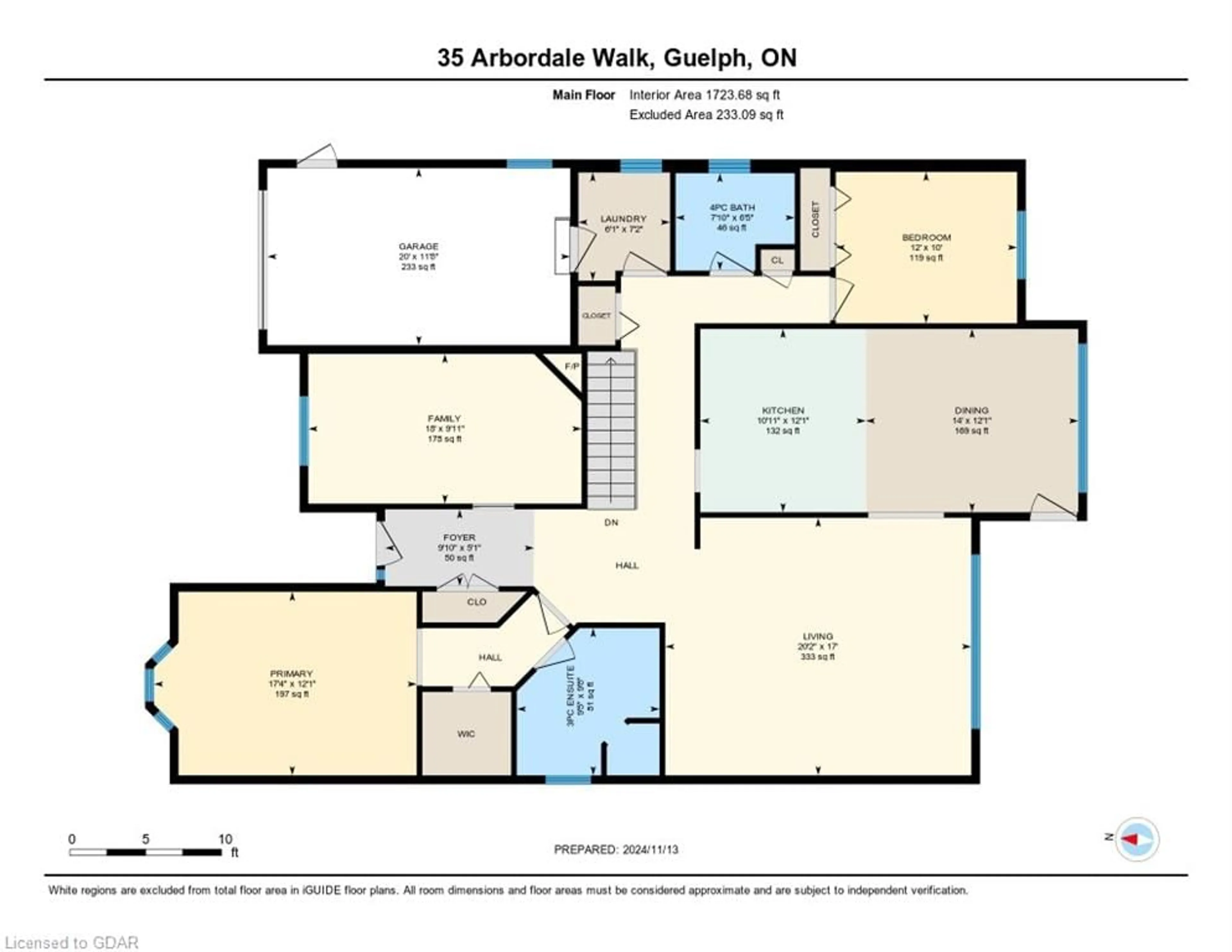 Floor plan for 35 Arbordale Walk, Guelph Ontario N1G 4X7