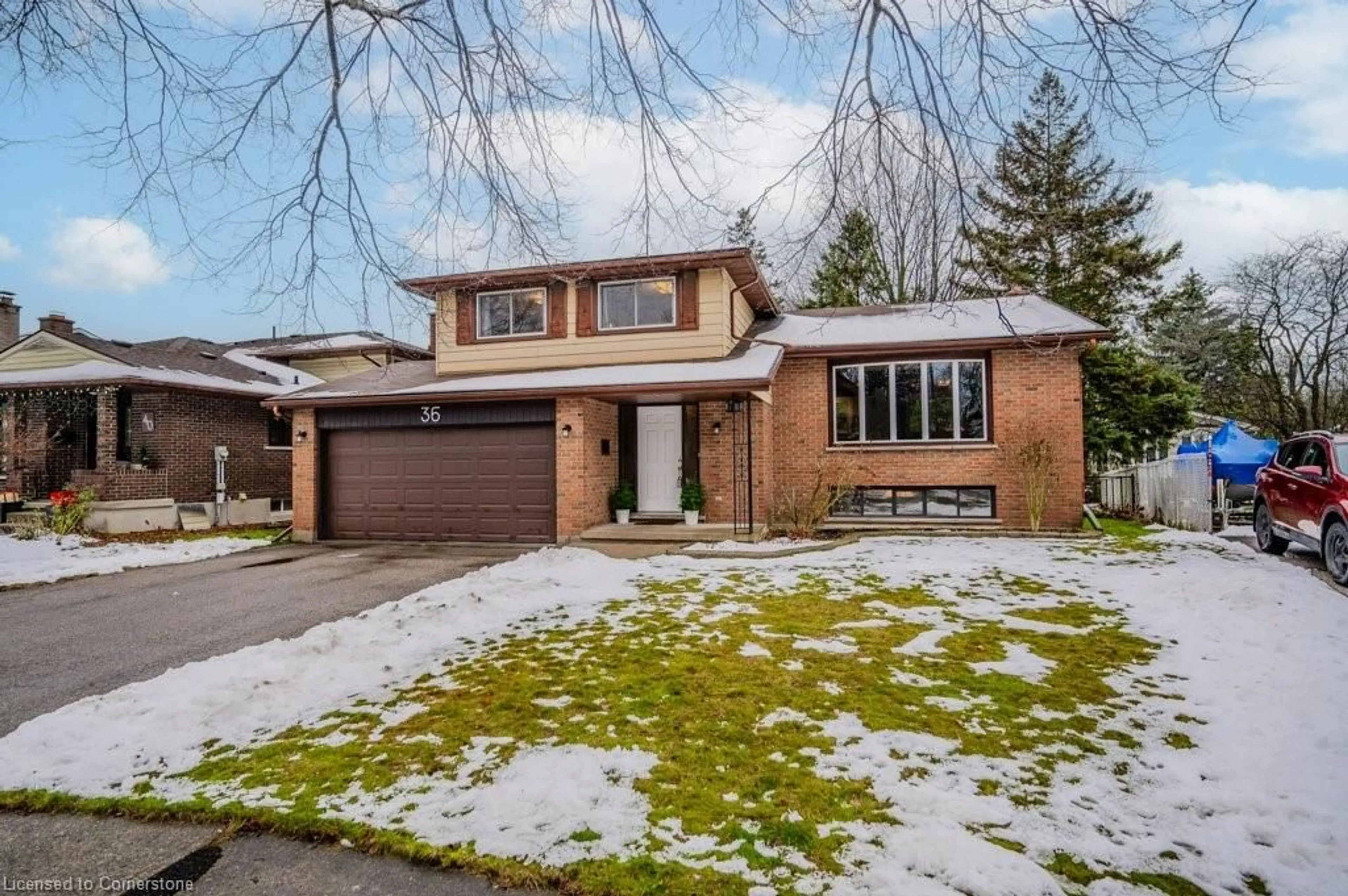 Home with brick exterior material, street for 36 Colebrook Crt, Kitchener Ontario N2E 1Y8