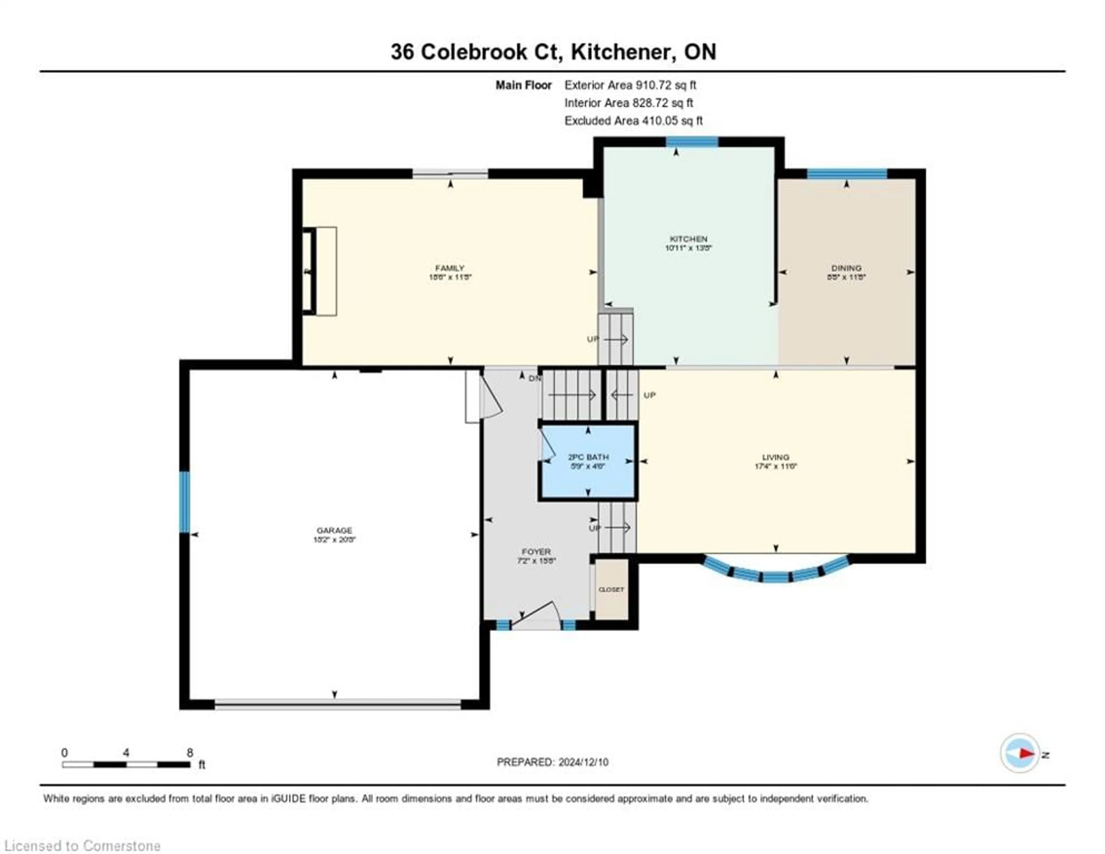 Floor plan for 36 Colebrook Crt, Kitchener Ontario N2E 1Y8