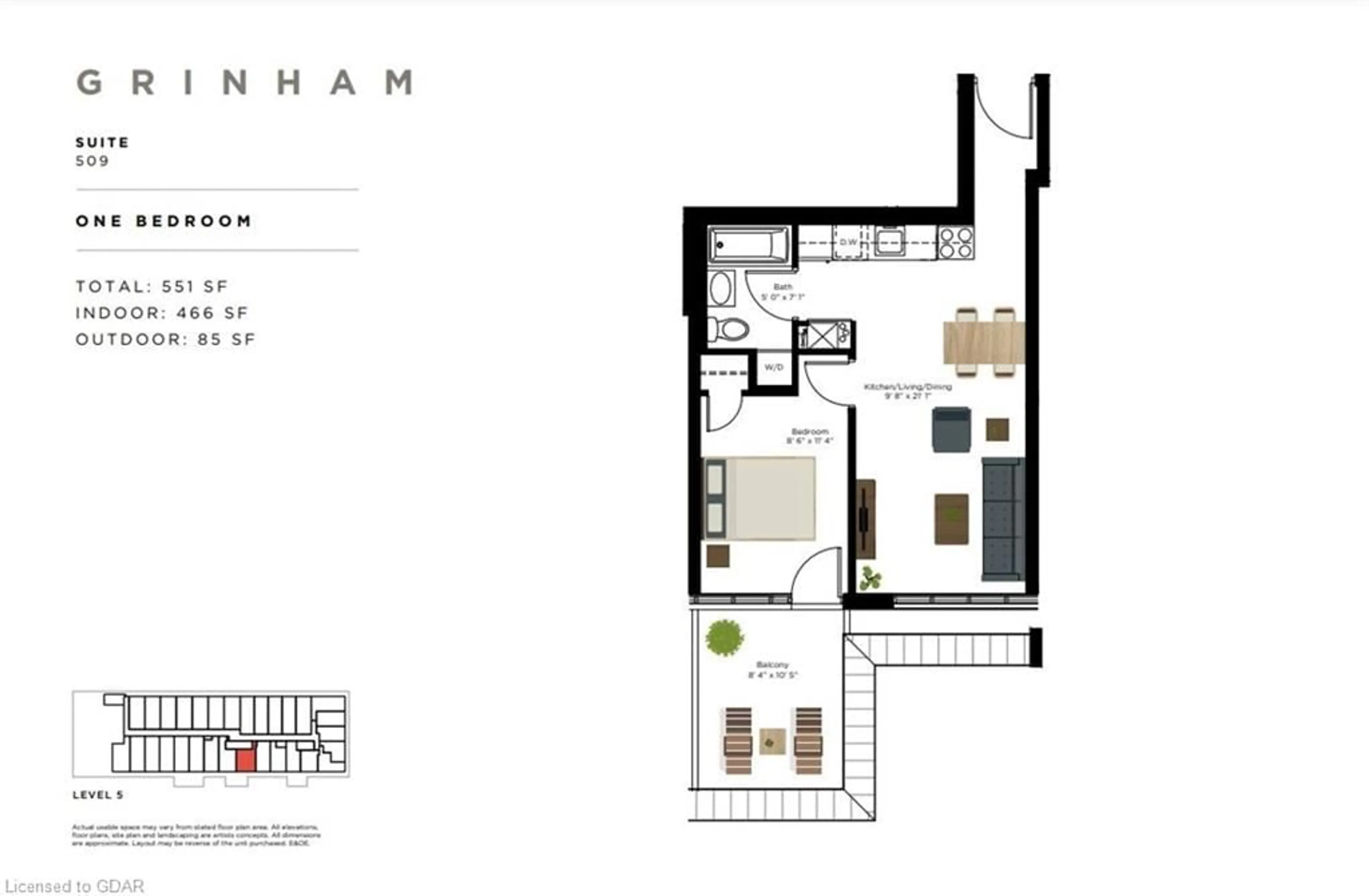 Floor plan for 120 Huron St #509, Guelph Ontario N1E 0T8