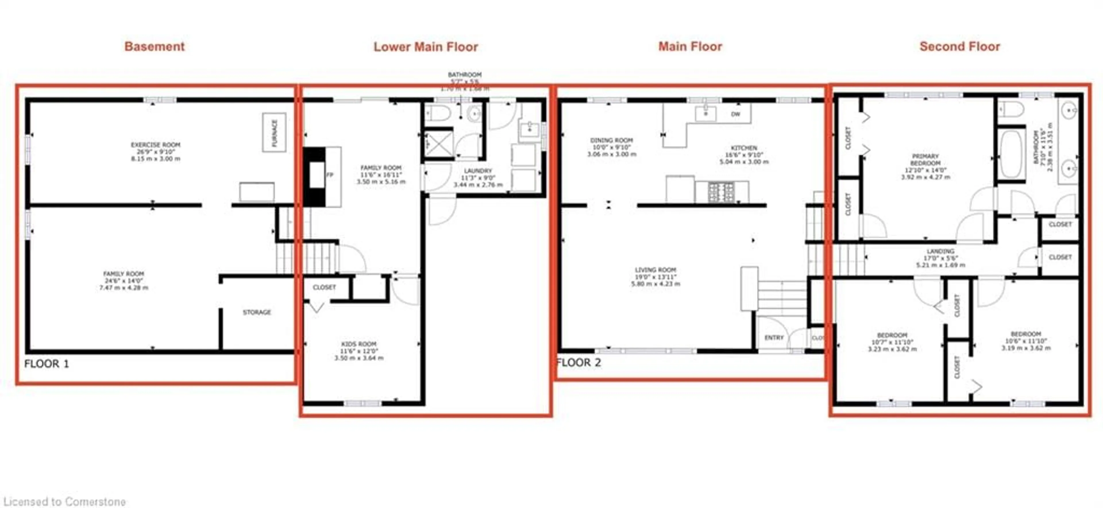 Floor plan for 59 Felker Ave, Hamilton Ontario L8G 2L9