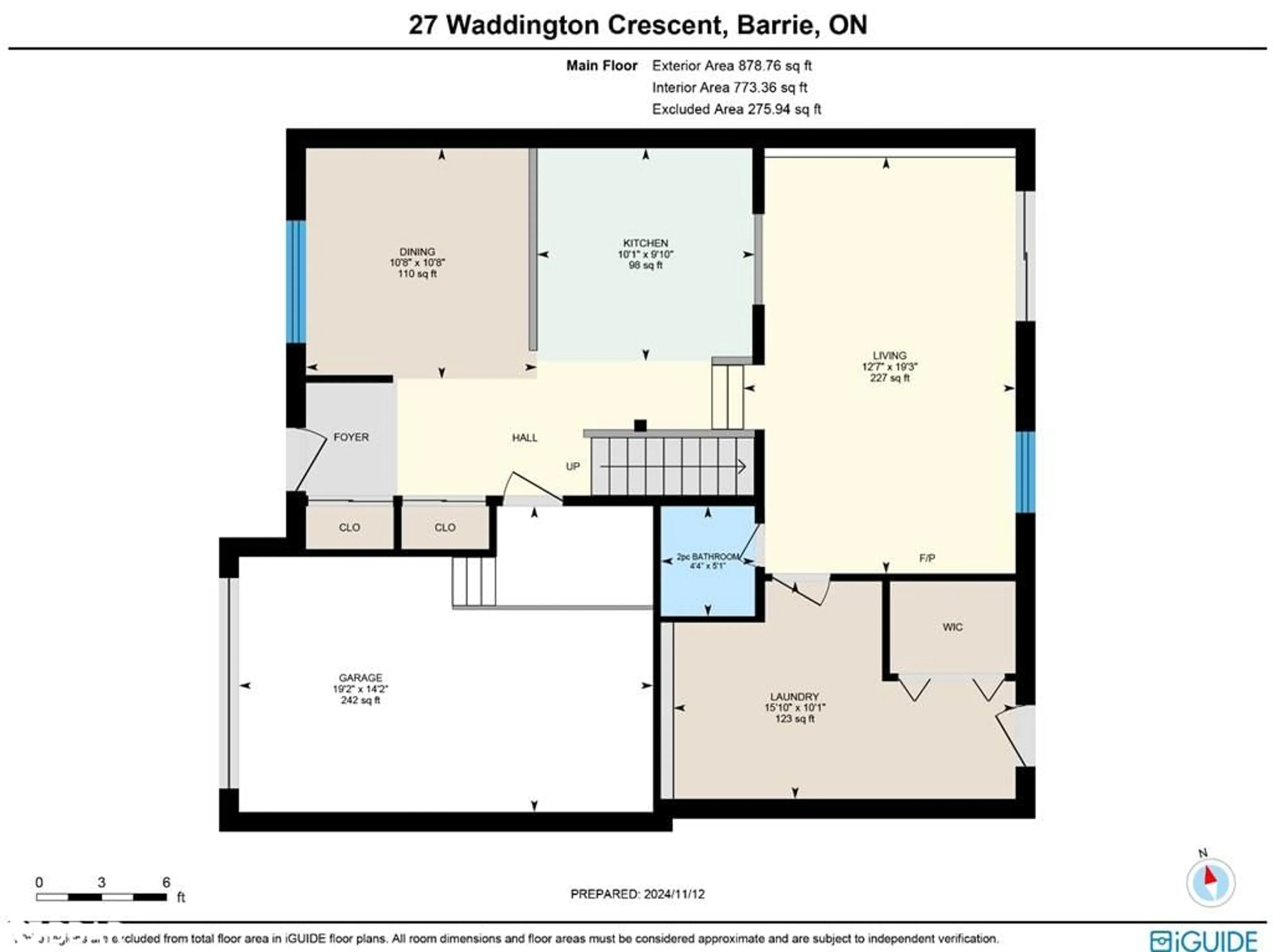 Floor plan for 27 Waddington Cres, Barrie Ontario L4N 8C8