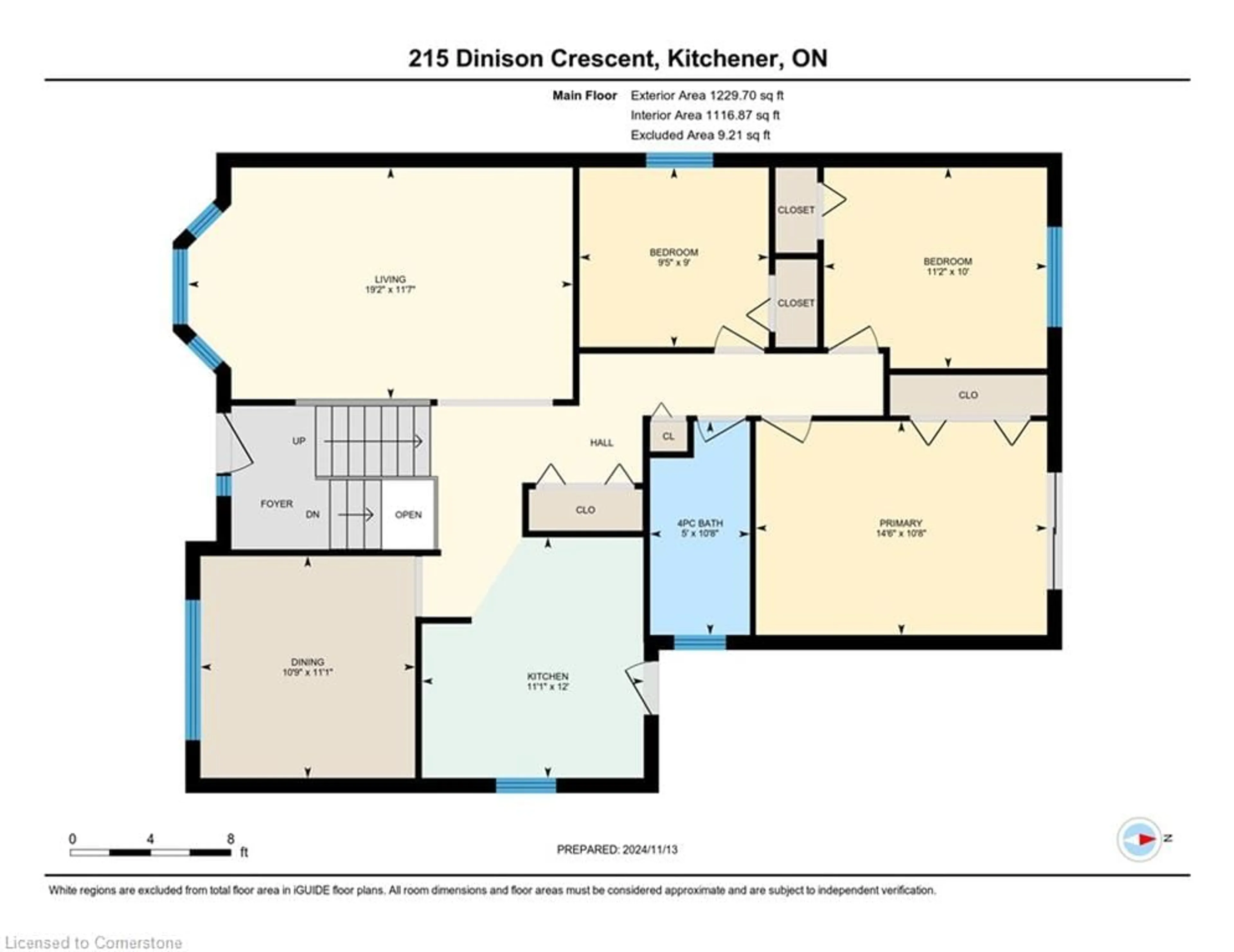 Floor plan for 215 Dinison Cres, Kitchener Ontario N2E 2S6