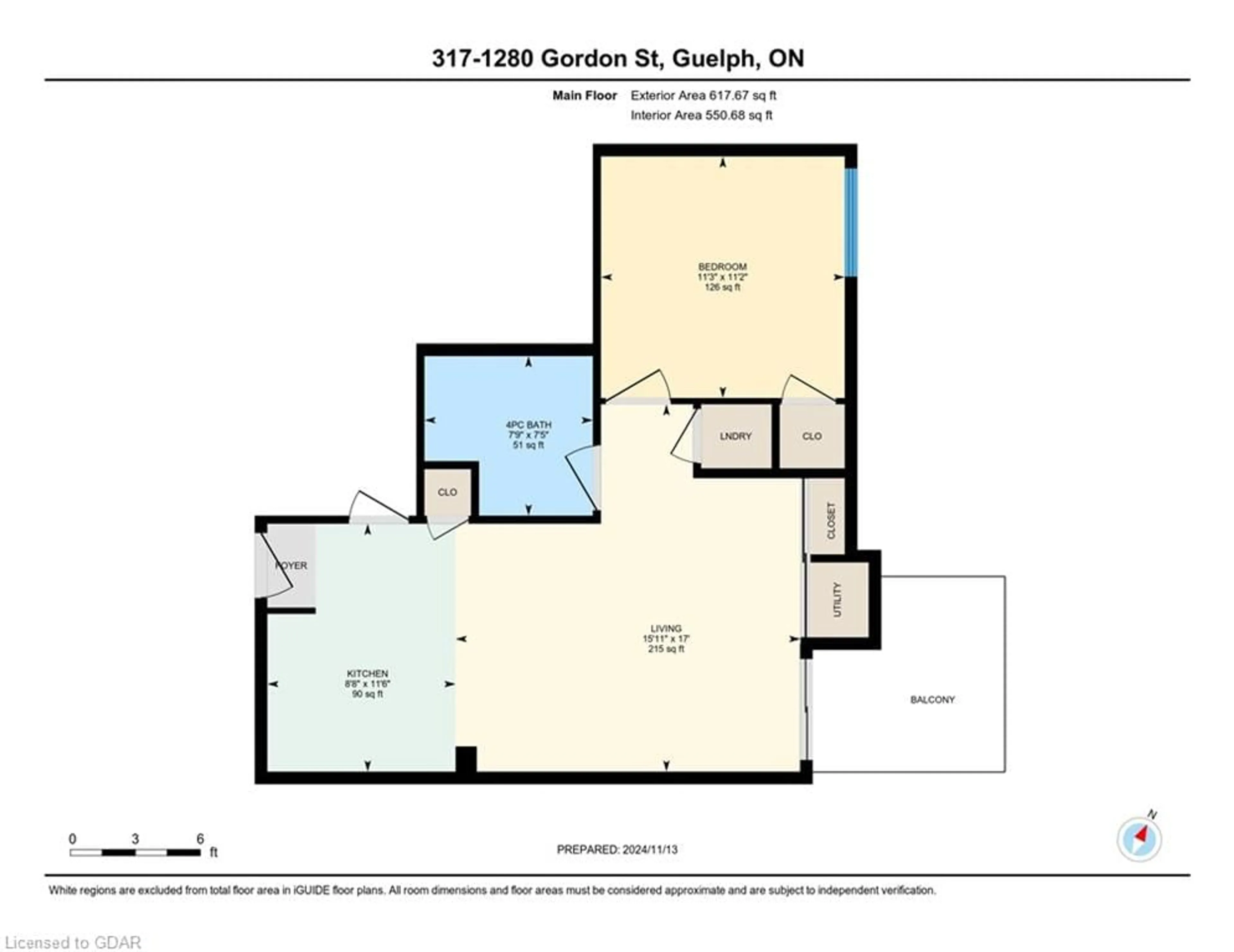 Floor plan for 1280 Gordon St #317, Guelph Ontario N1L 1H2