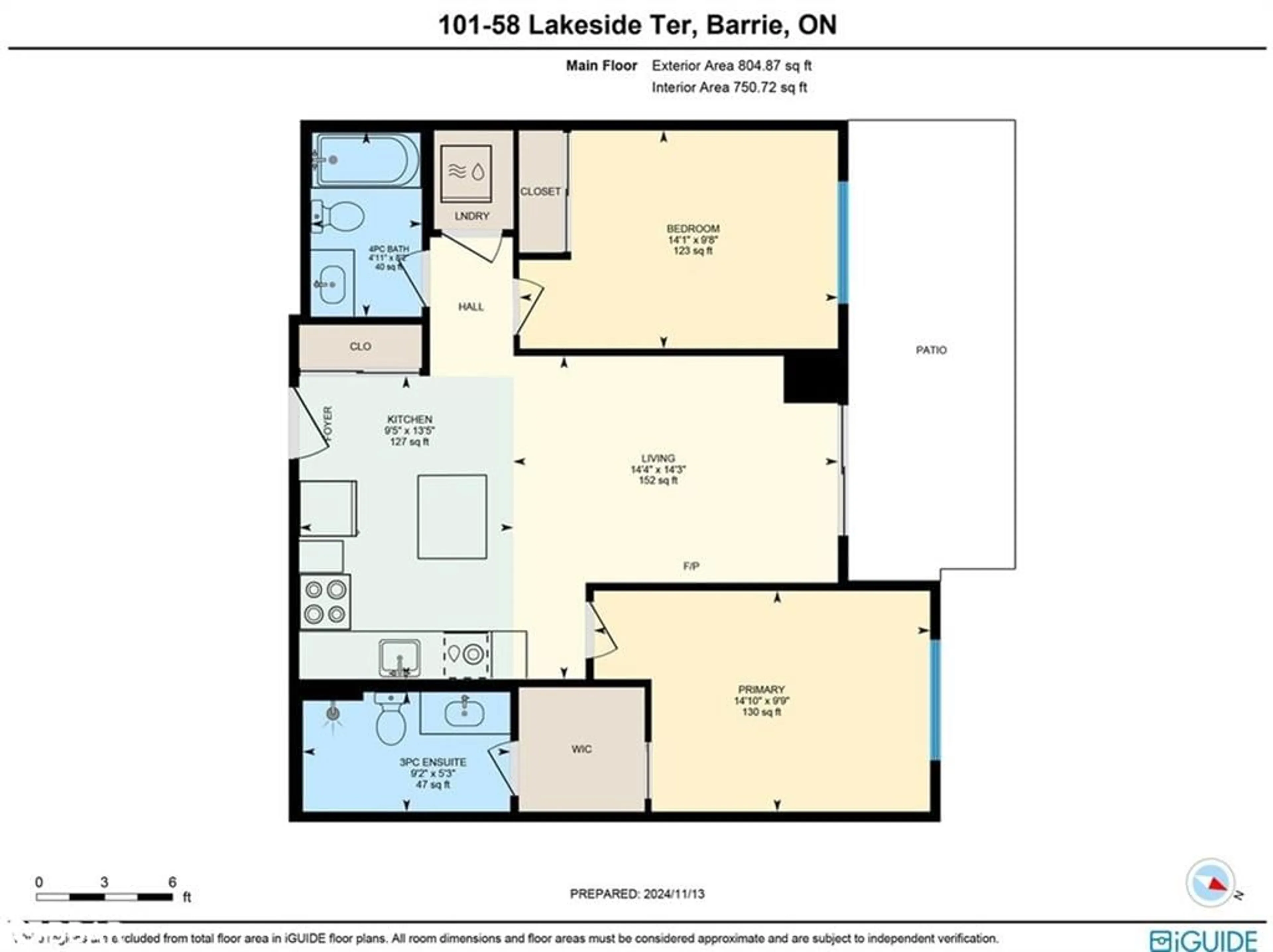 Floor plan for 58 Lakeside Terr #101, Barrie Ontario L4M 0L5