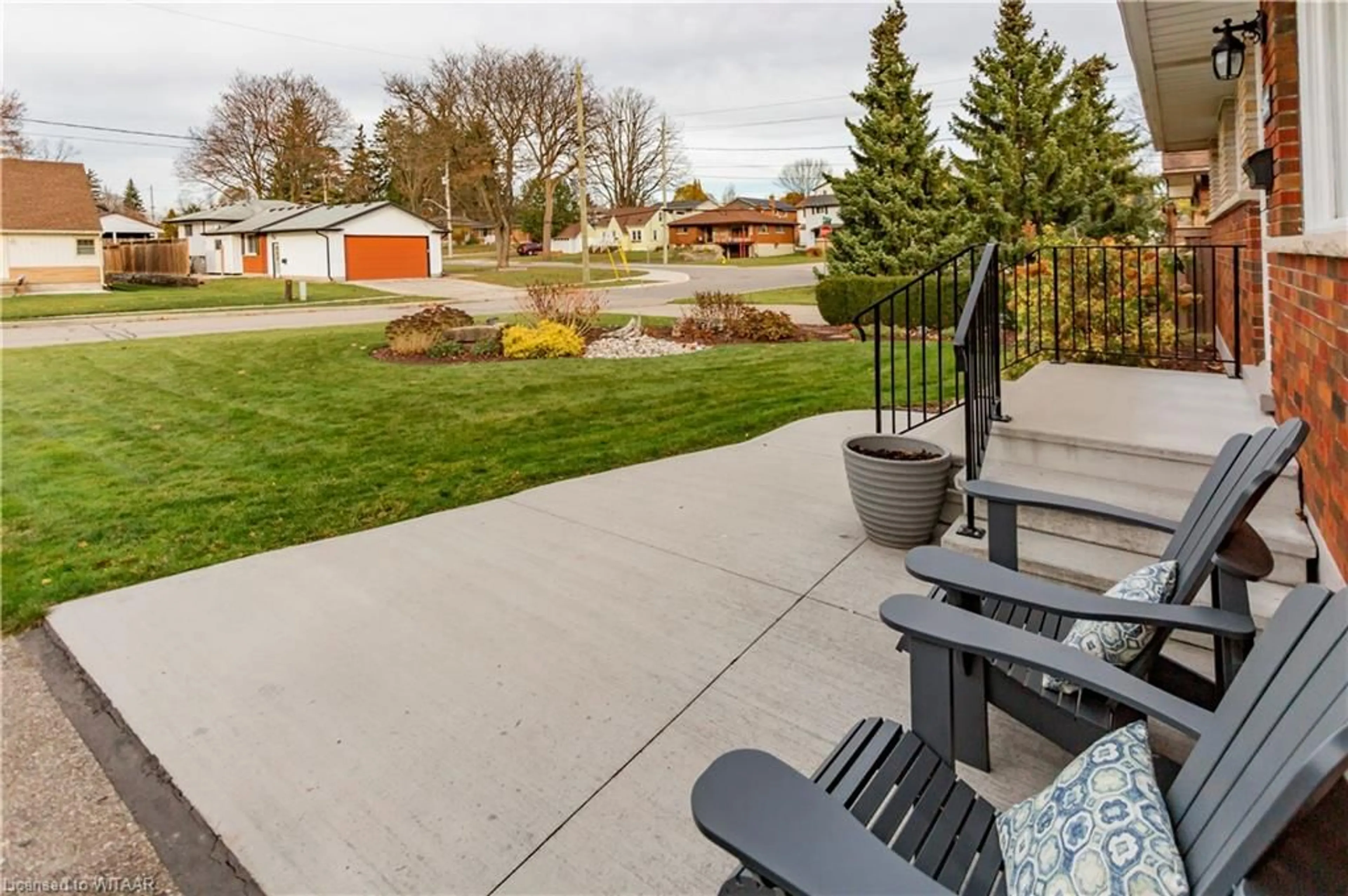 Patio, the fenced backyard for 682 Roselawn Ave, Woodstock Ontario N4S 5S5