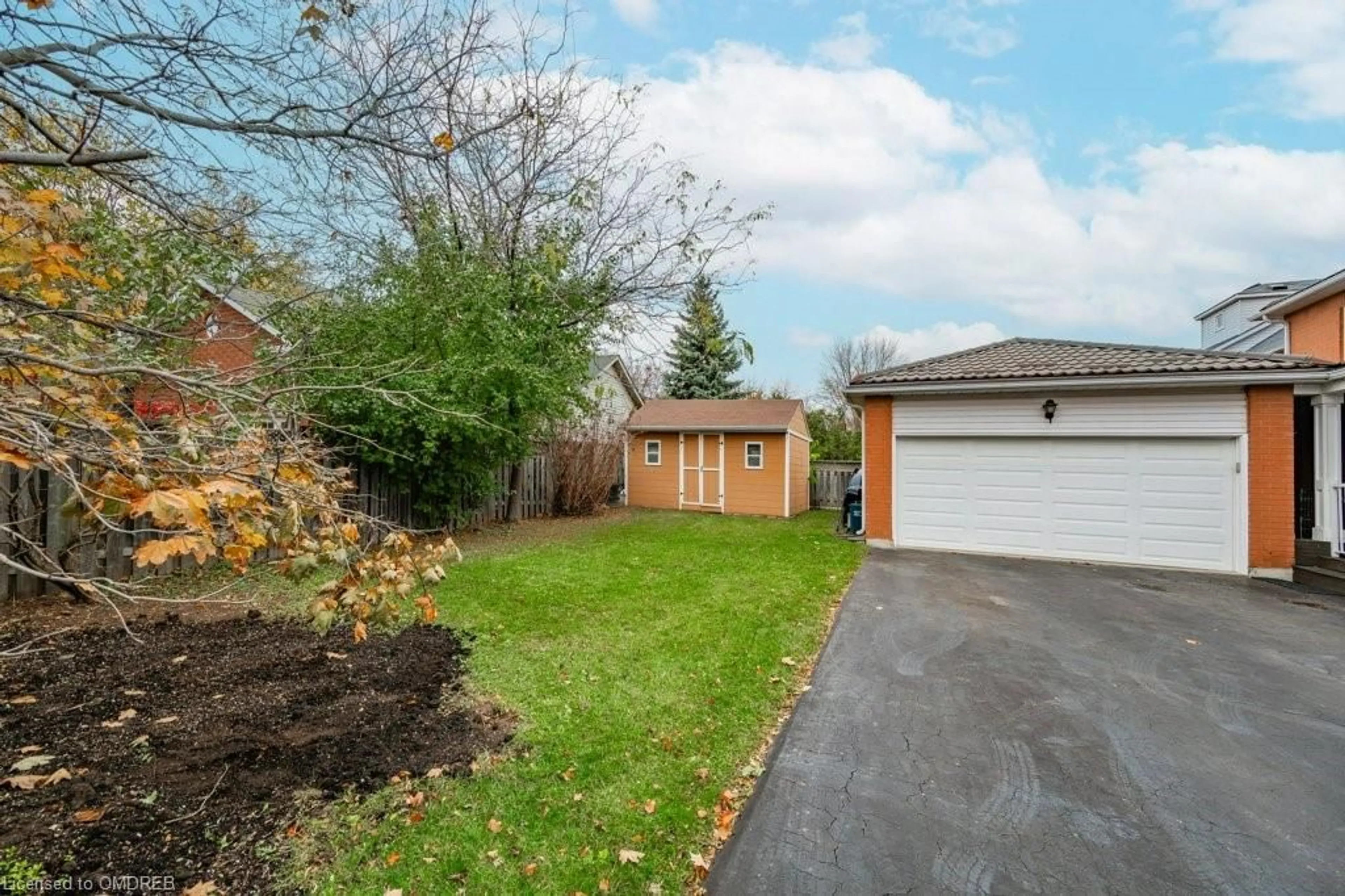 Frontside or backside of a home, the fenced backyard for 265 River Glen Blvd, Oakville Ontario L6H 5Y1