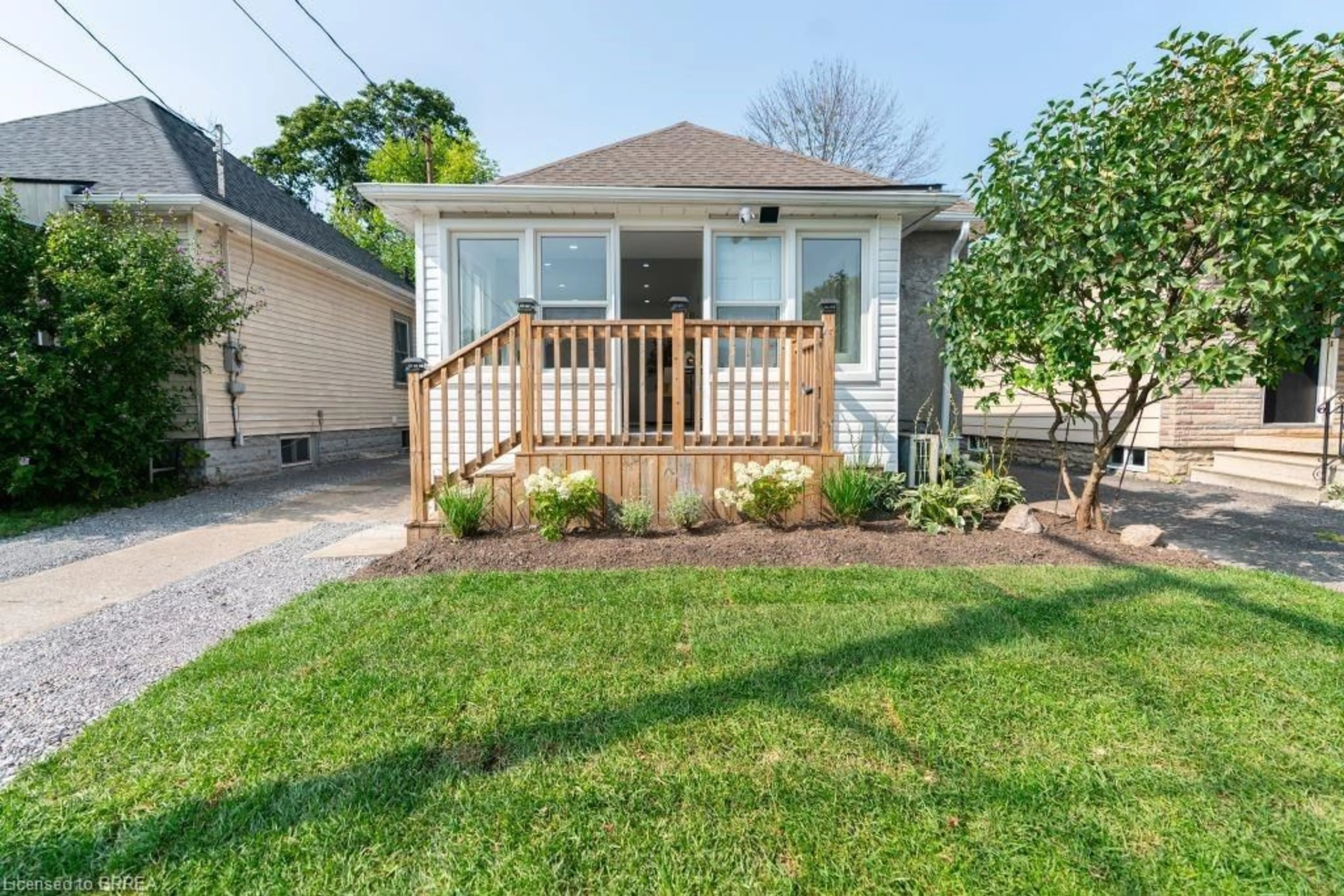 Frontside or backside of a home, the fenced backyard for 11 Marren St, St. Catharines Ontario L2P 2J5