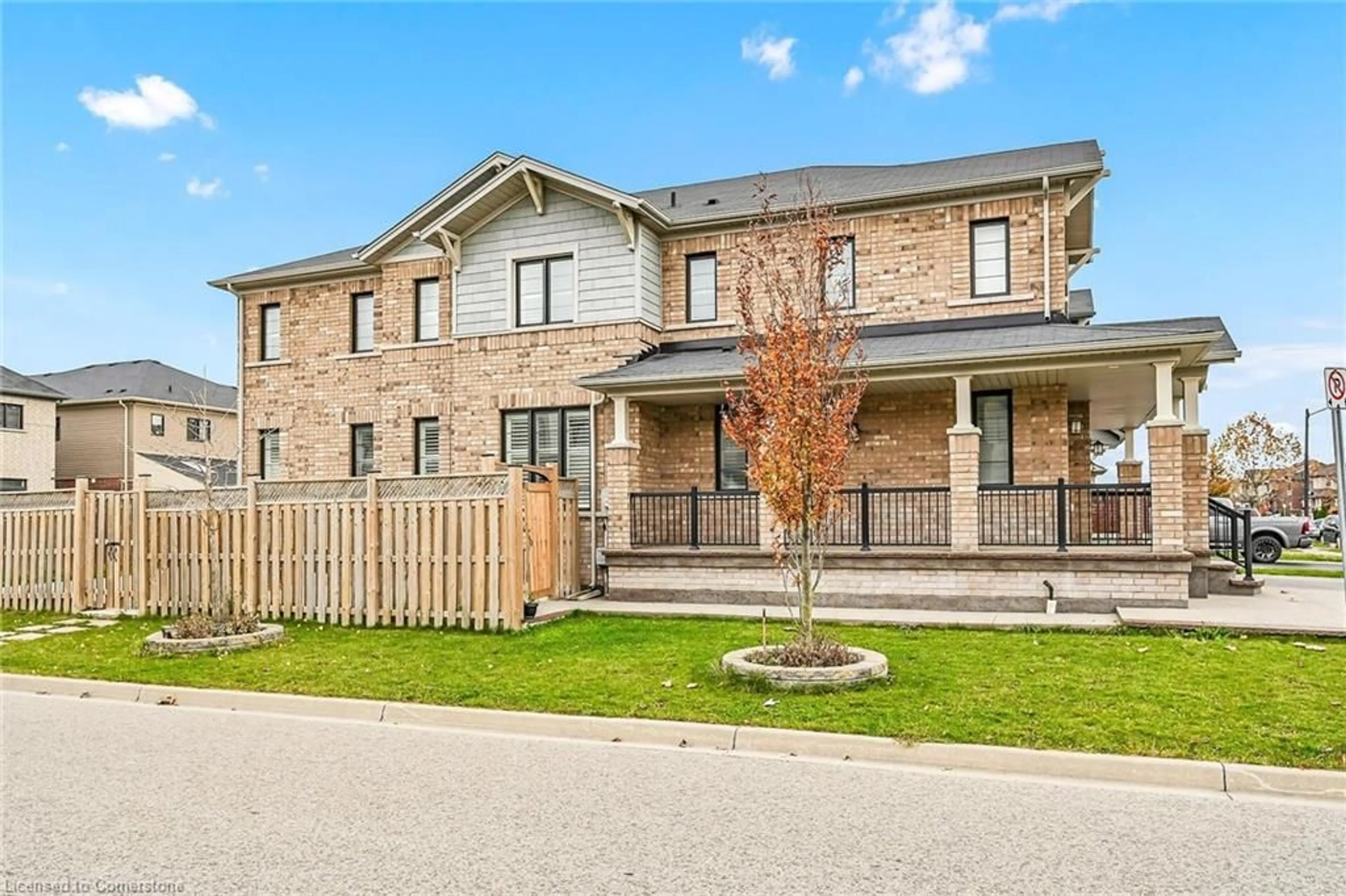 A pic from exterior of the house or condo, the fenced backyard for 3 Aldgate Ave, Hamilton Ontario L8J 0H9