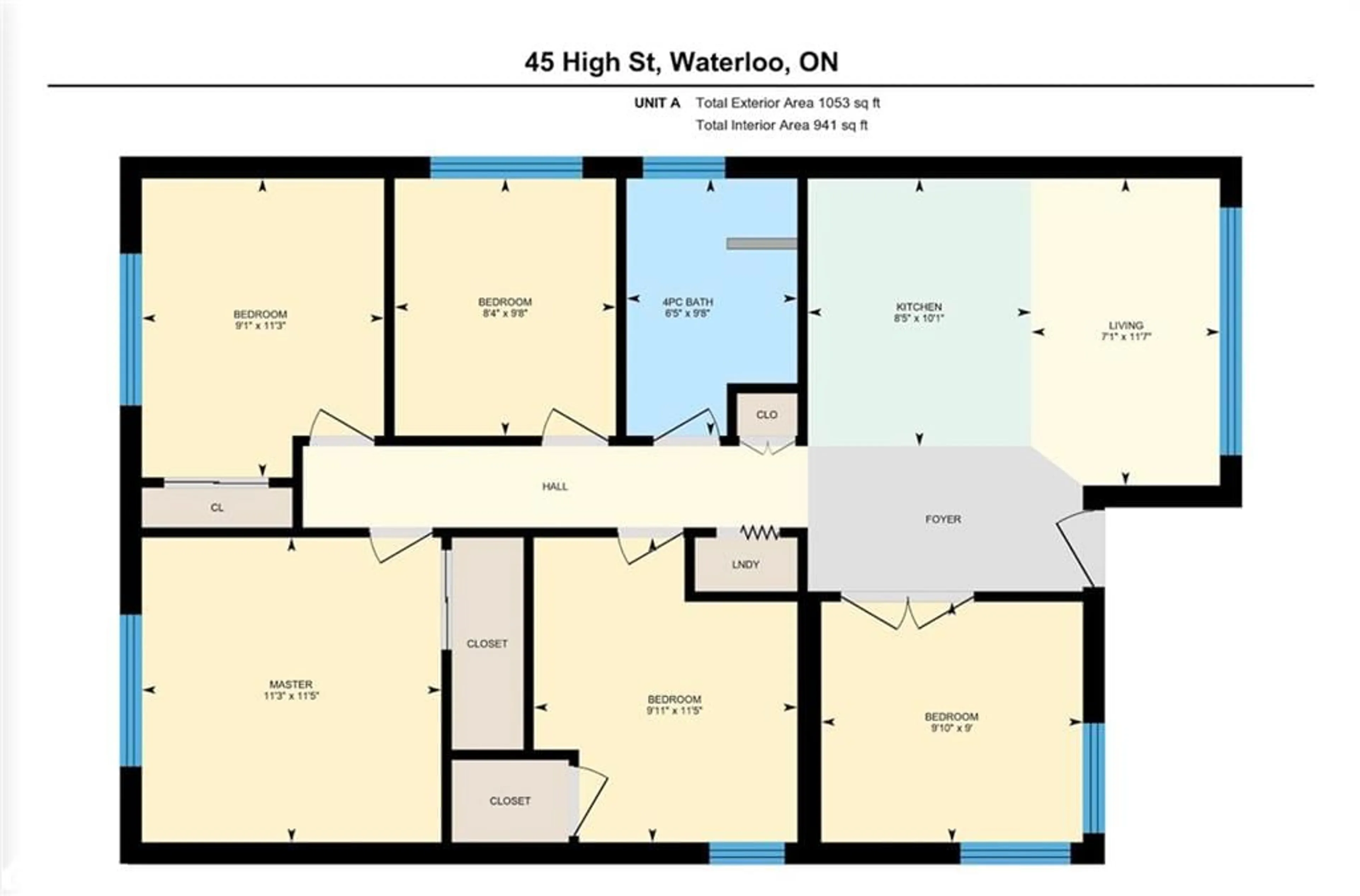 Floor plan for 45 High St, Waterloo Ontario N2L 3X7