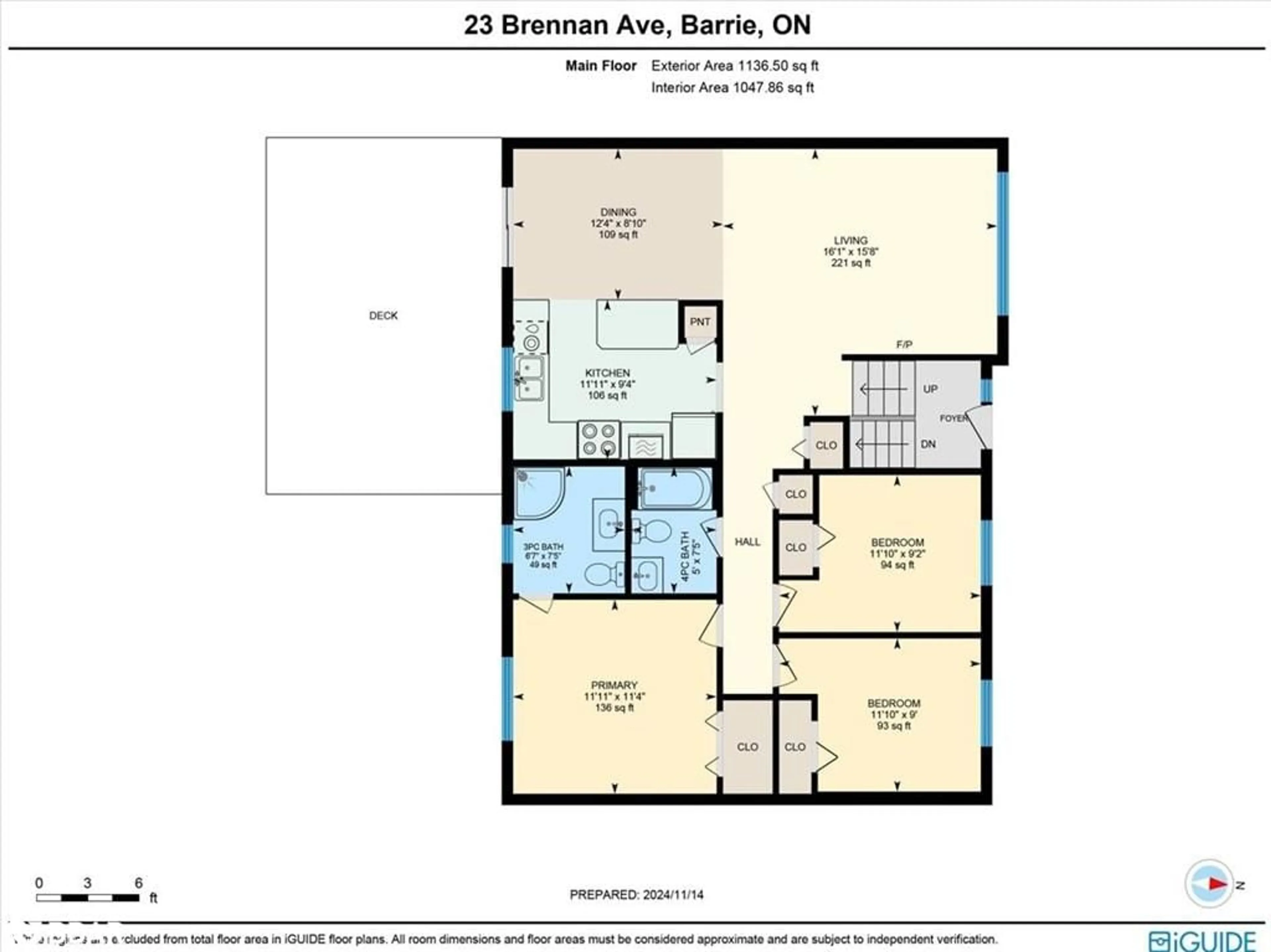 Floor plan for 23 Brennan Ave, Barrie Ontario L4N 3X2