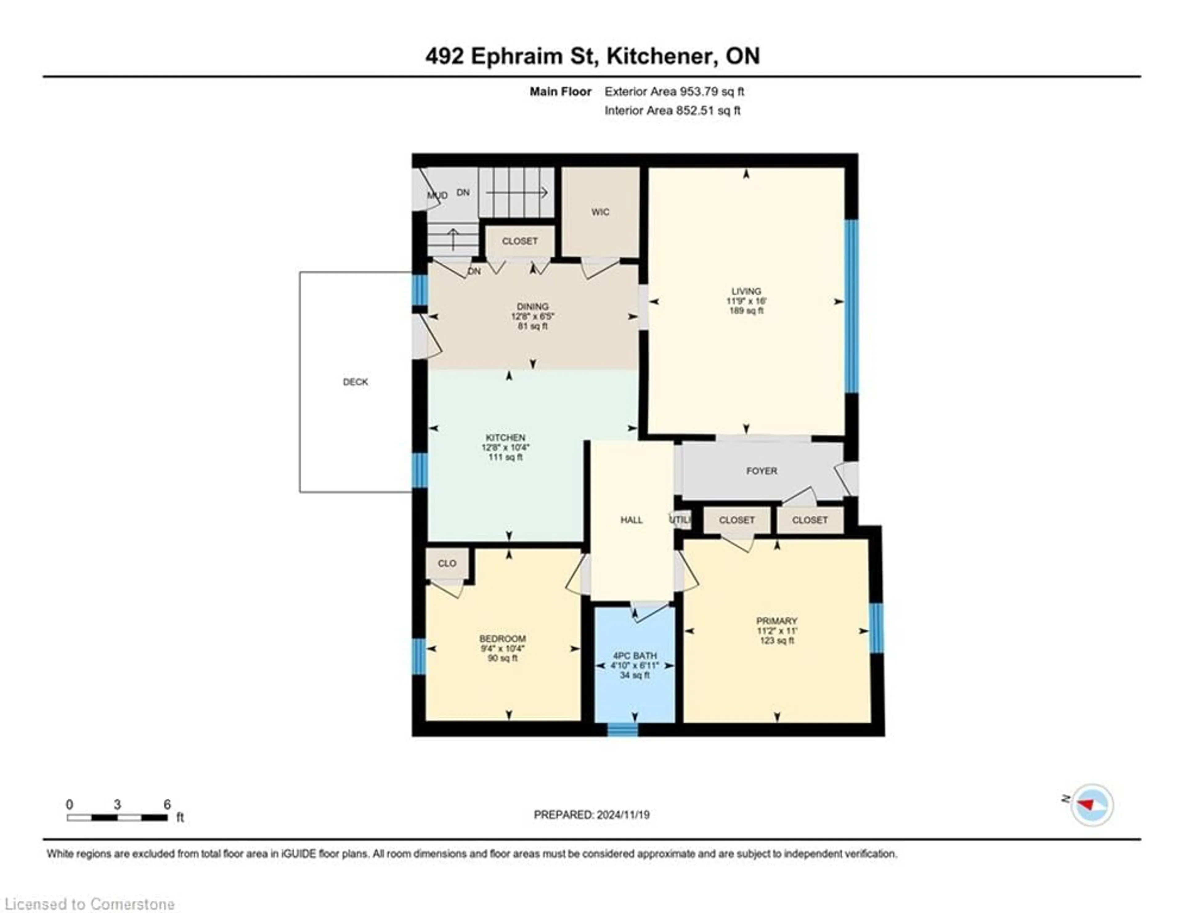 Floor plan for 492 Ephraim St, Kitchener Ontario N2B 2C6