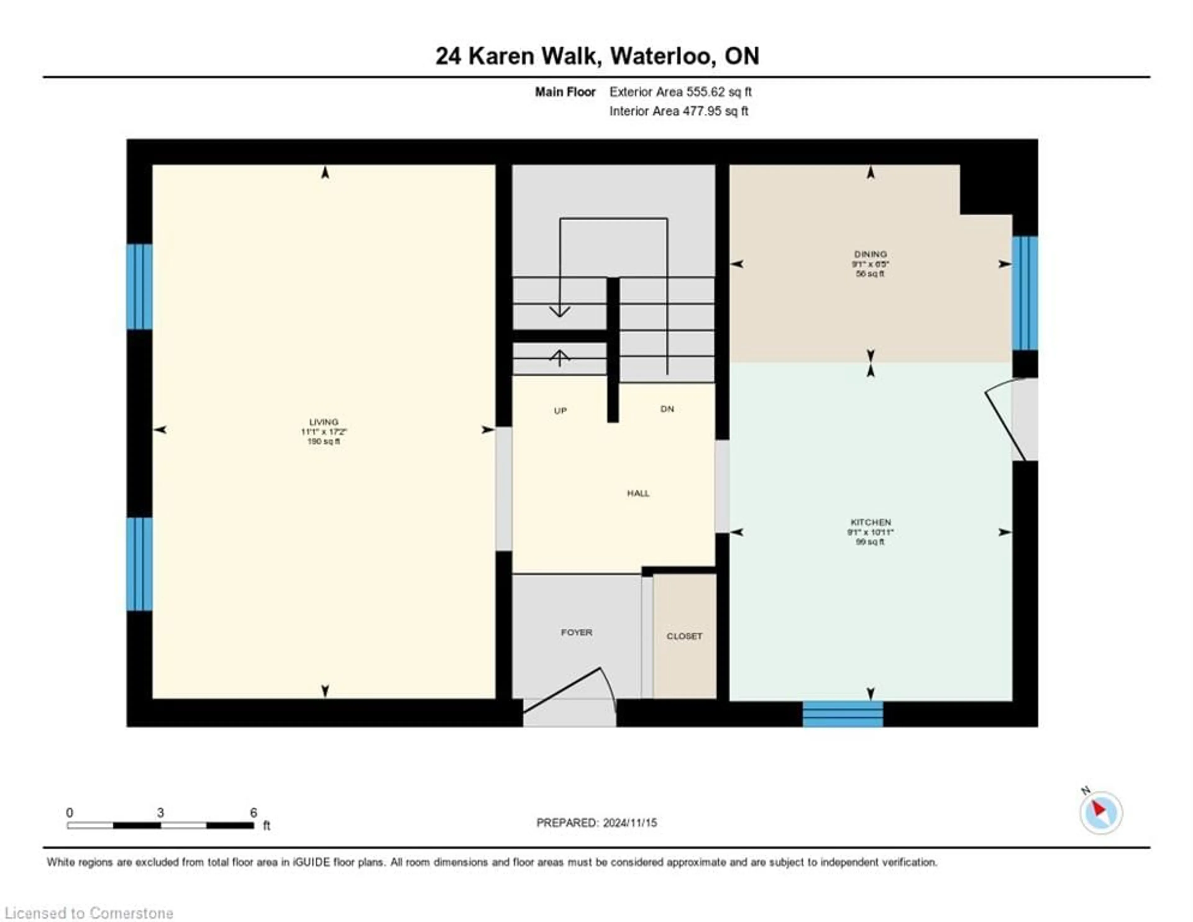 Floor plan for 24 B Karen Walk, Waterloo Ontario N2L 5X2