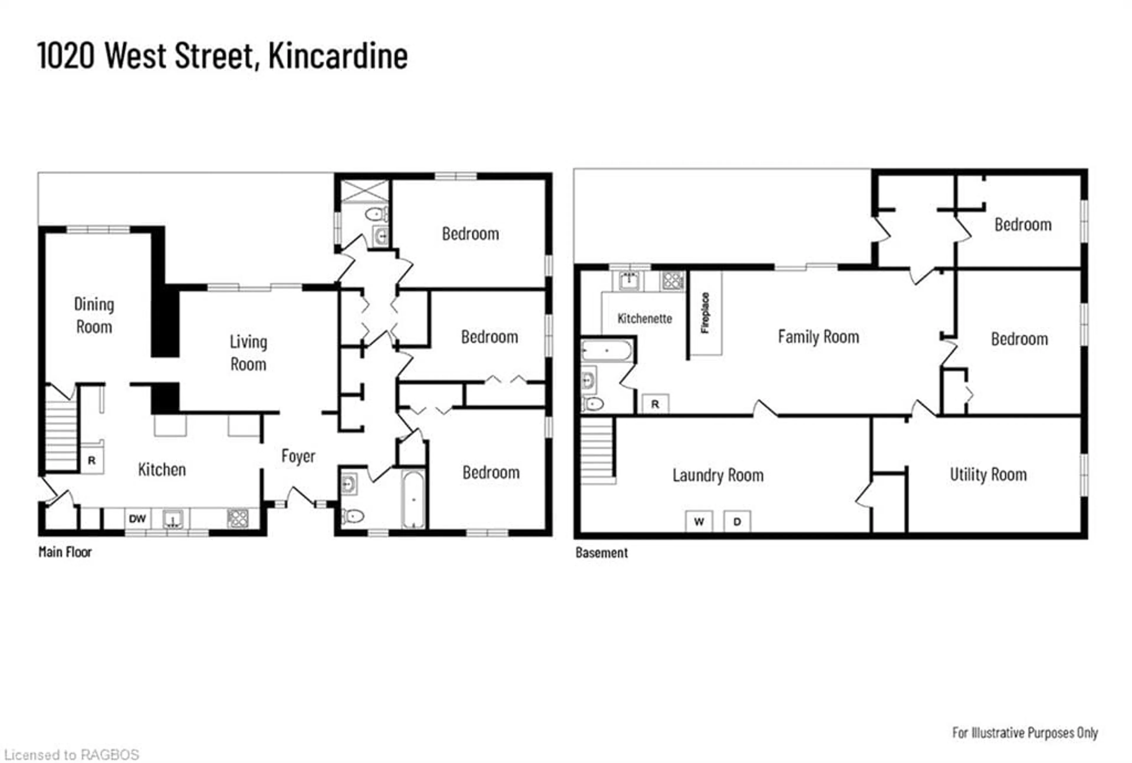 Floor plan for 1020 West St, Kincardine Ontario N2Z 1C8