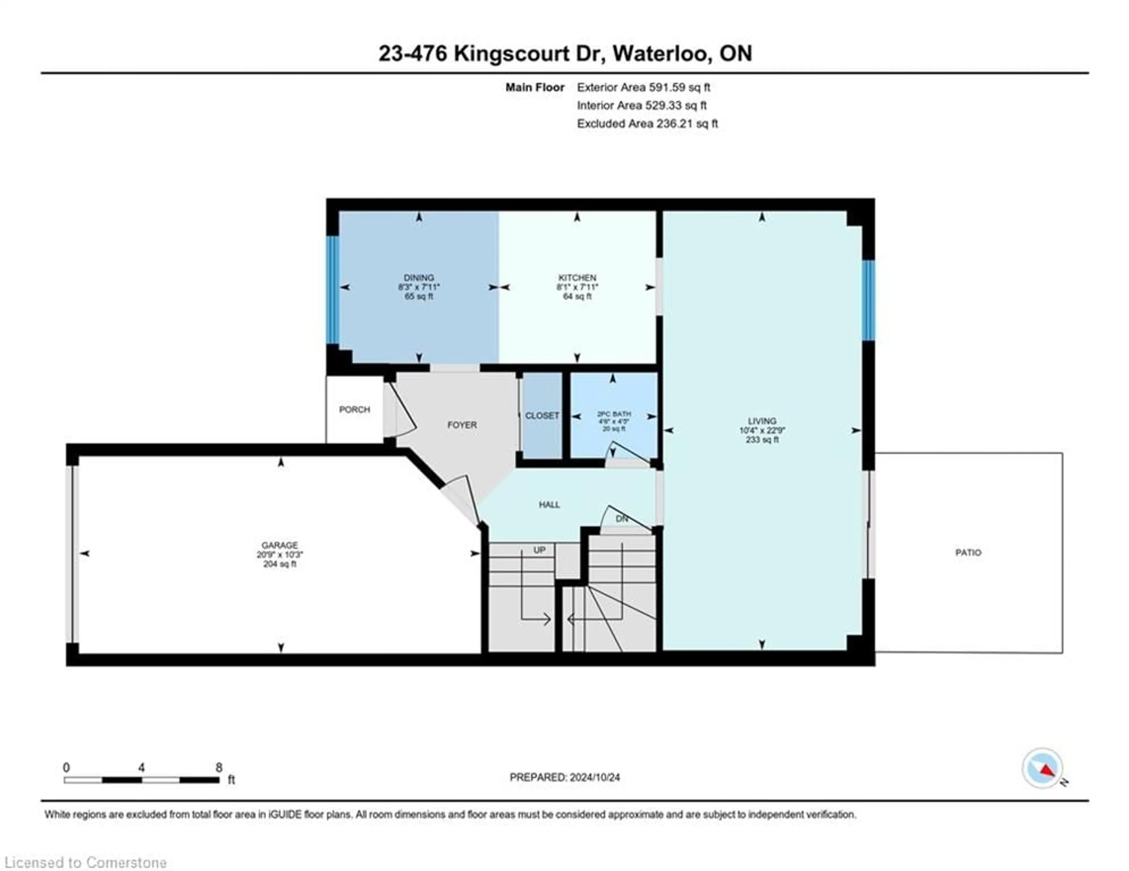 Floor plan for 476 Kingscourt Dr #23, Waterloo Ontario N2K 3R3