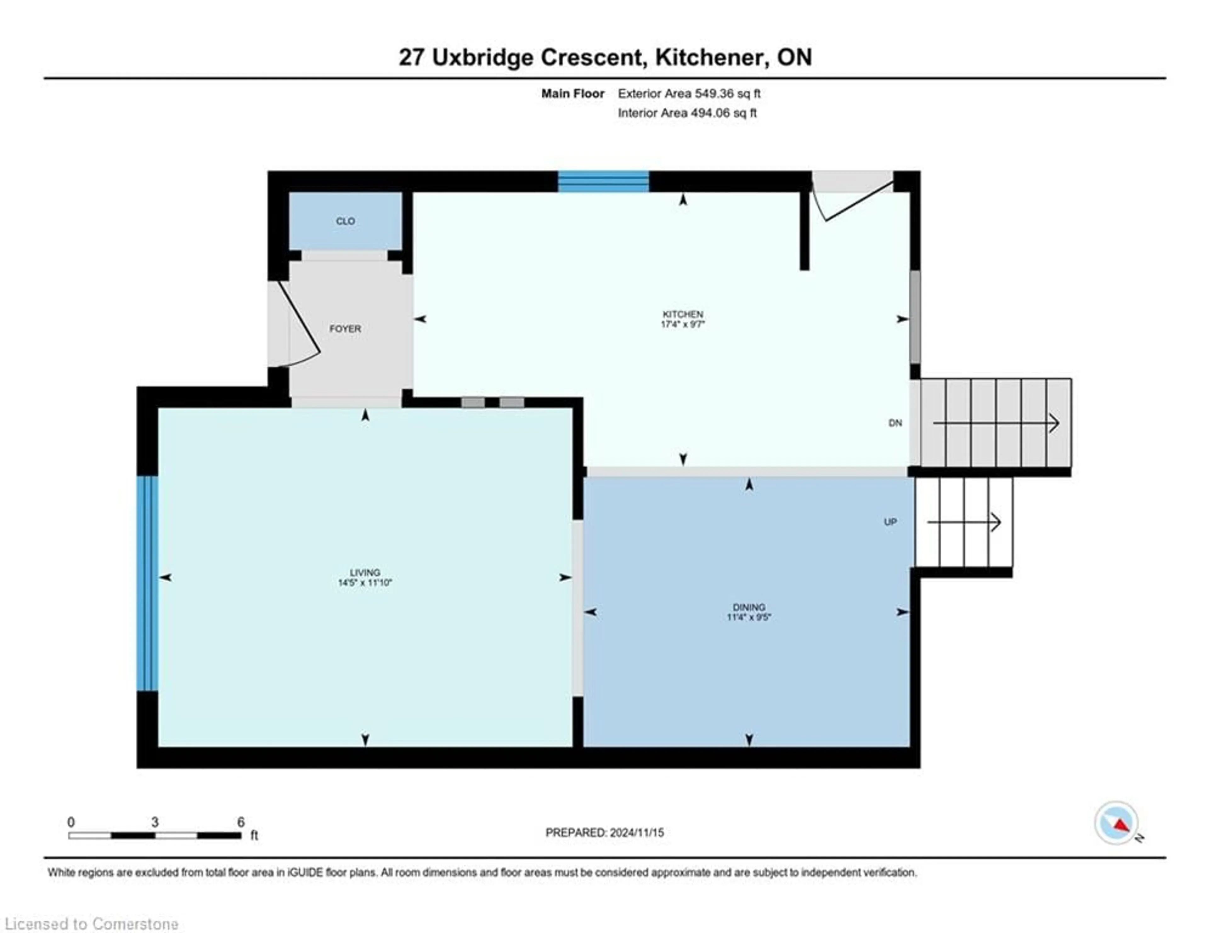 Floor plan for 27 Uxbridge Cres, Kitchener Ontario N2E 2S2