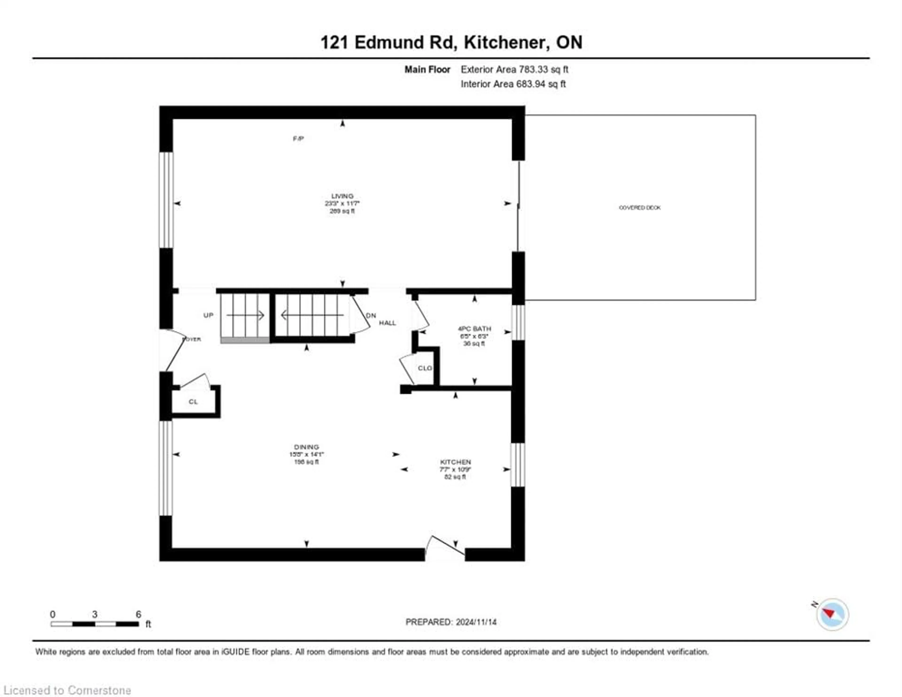 Floor plan for 121 Edmund Rd, Kitchener Ontario N2H 1J7