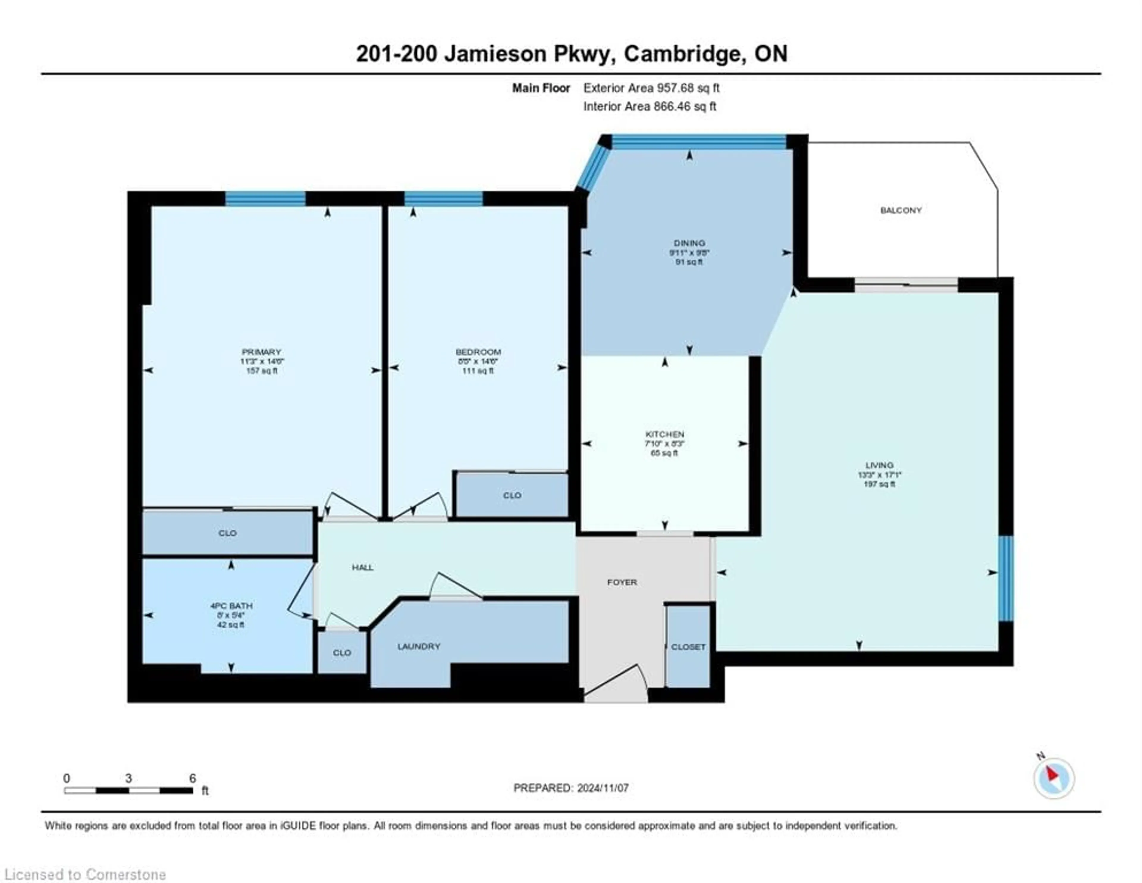 Floor plan for 200 Jamieson Pky #201, Cambridge Ontario N3C 4B5