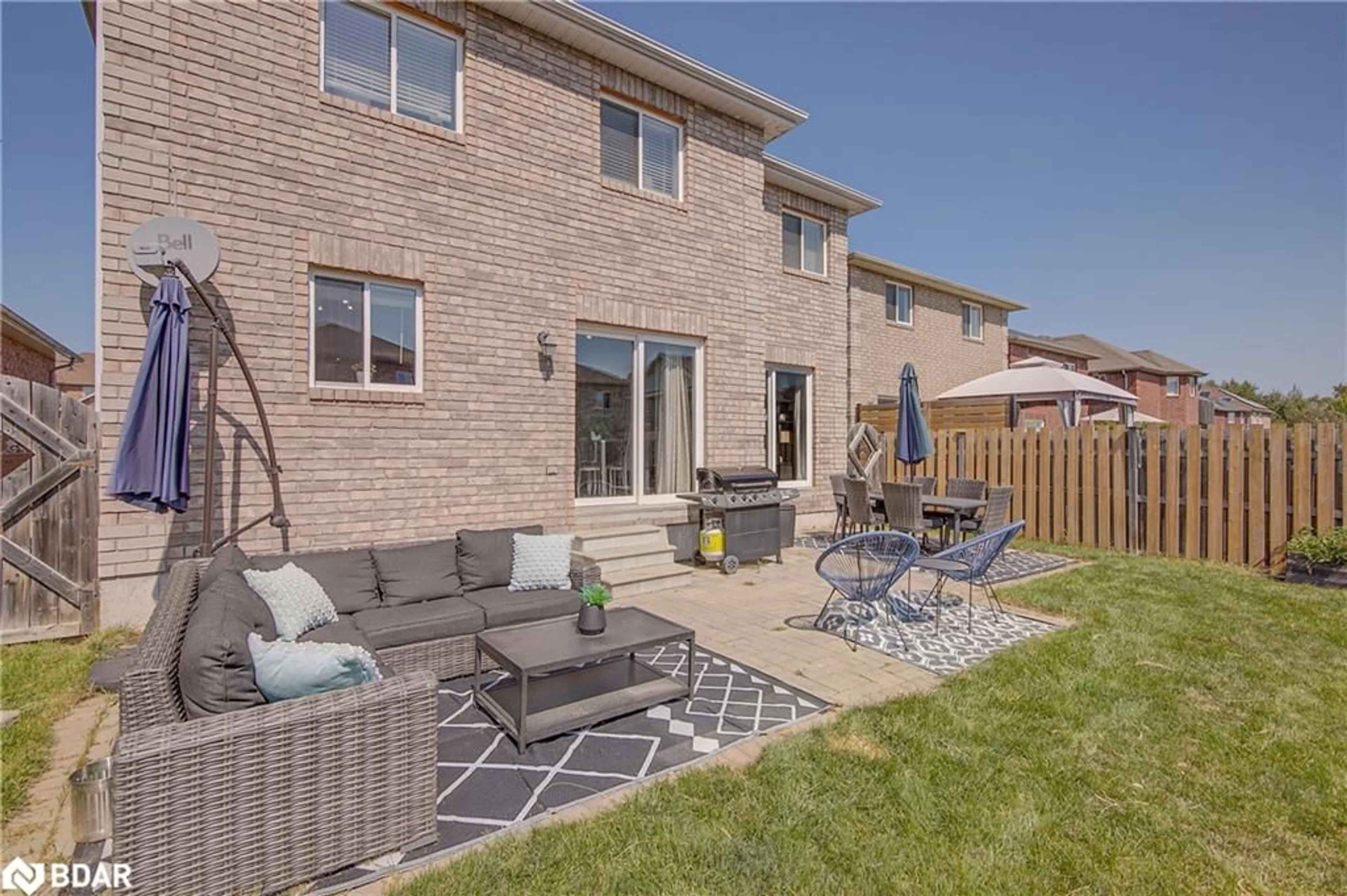 Patio, the fenced backyard for 2100 Osbond Rd, Innisfil Ontario L9S 0A9