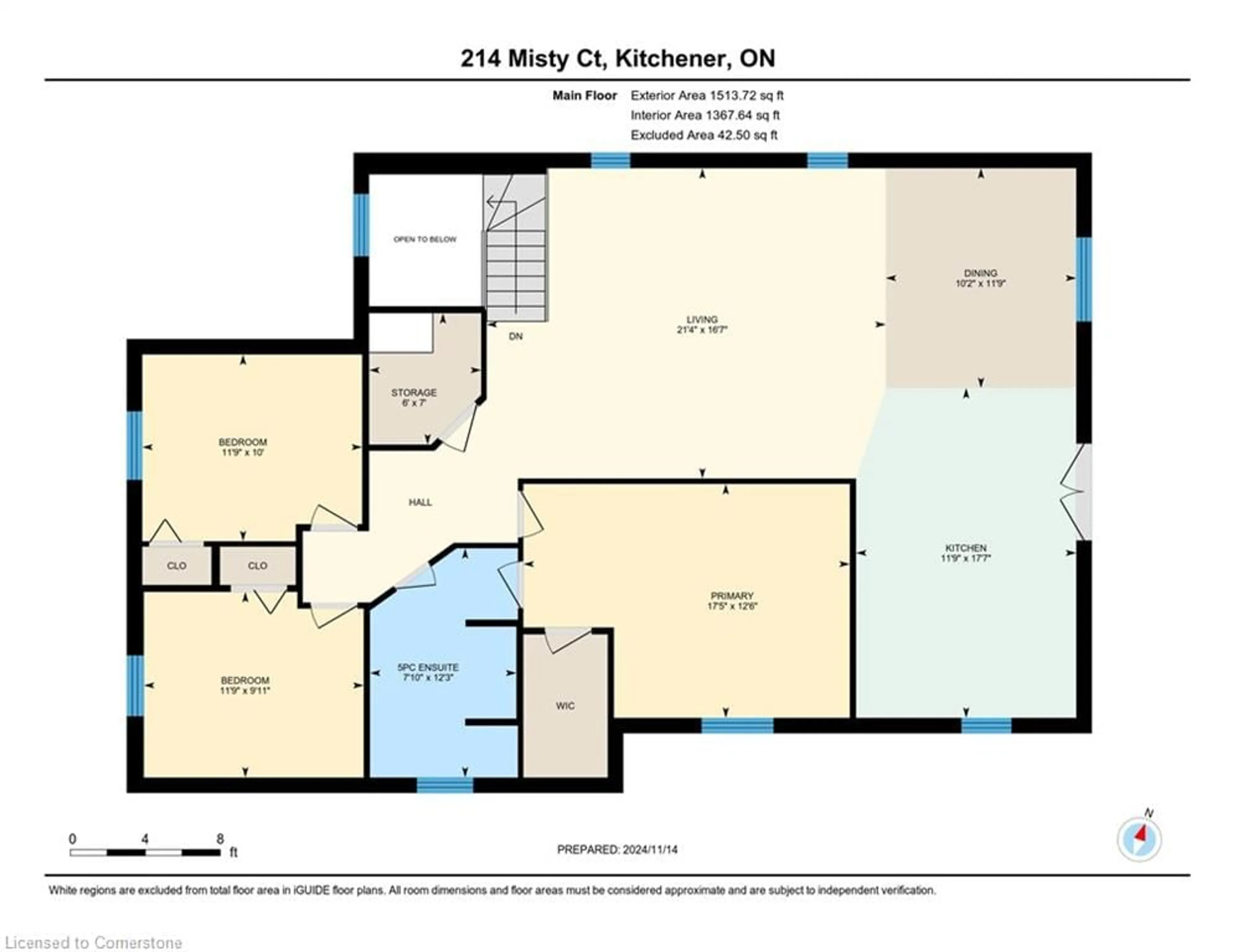 Floor plan for 214 Misty Crt, Kitchener Ontario N2B 3V4