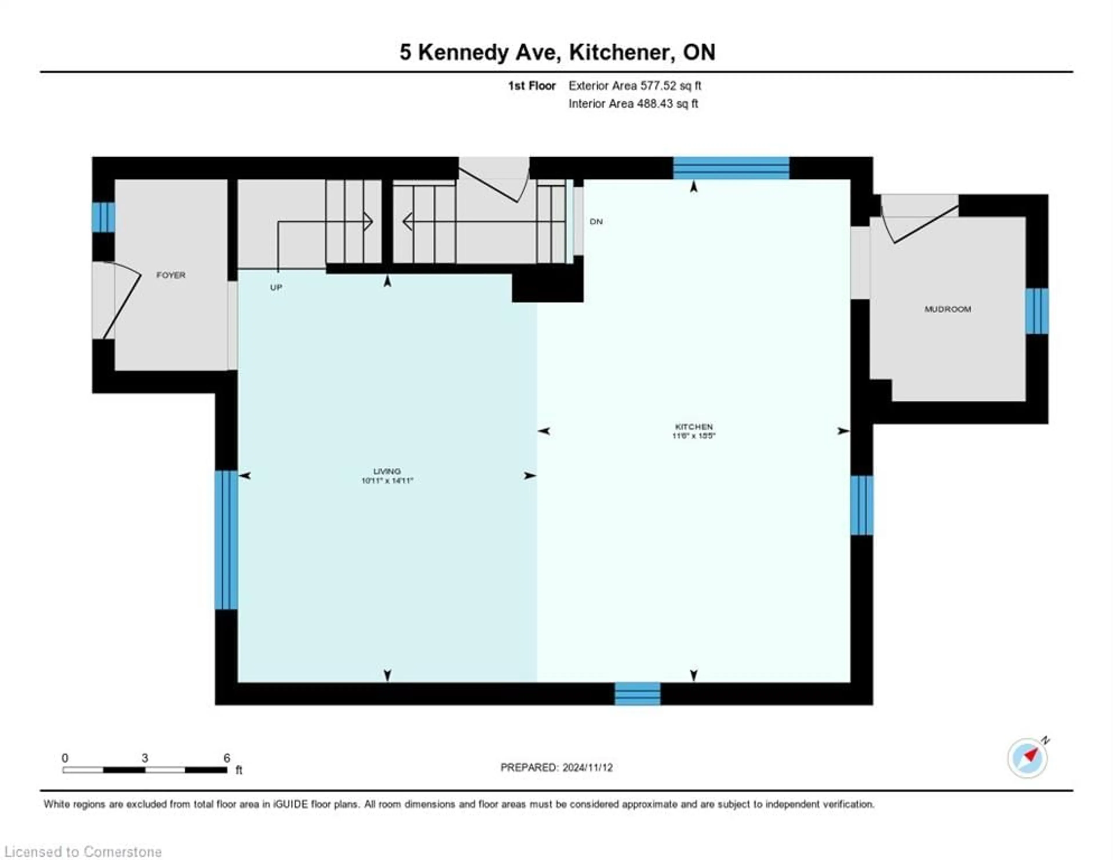 Floor plan for 5 Kennedy Ave, Kitchener Ontario N2G 2Z9