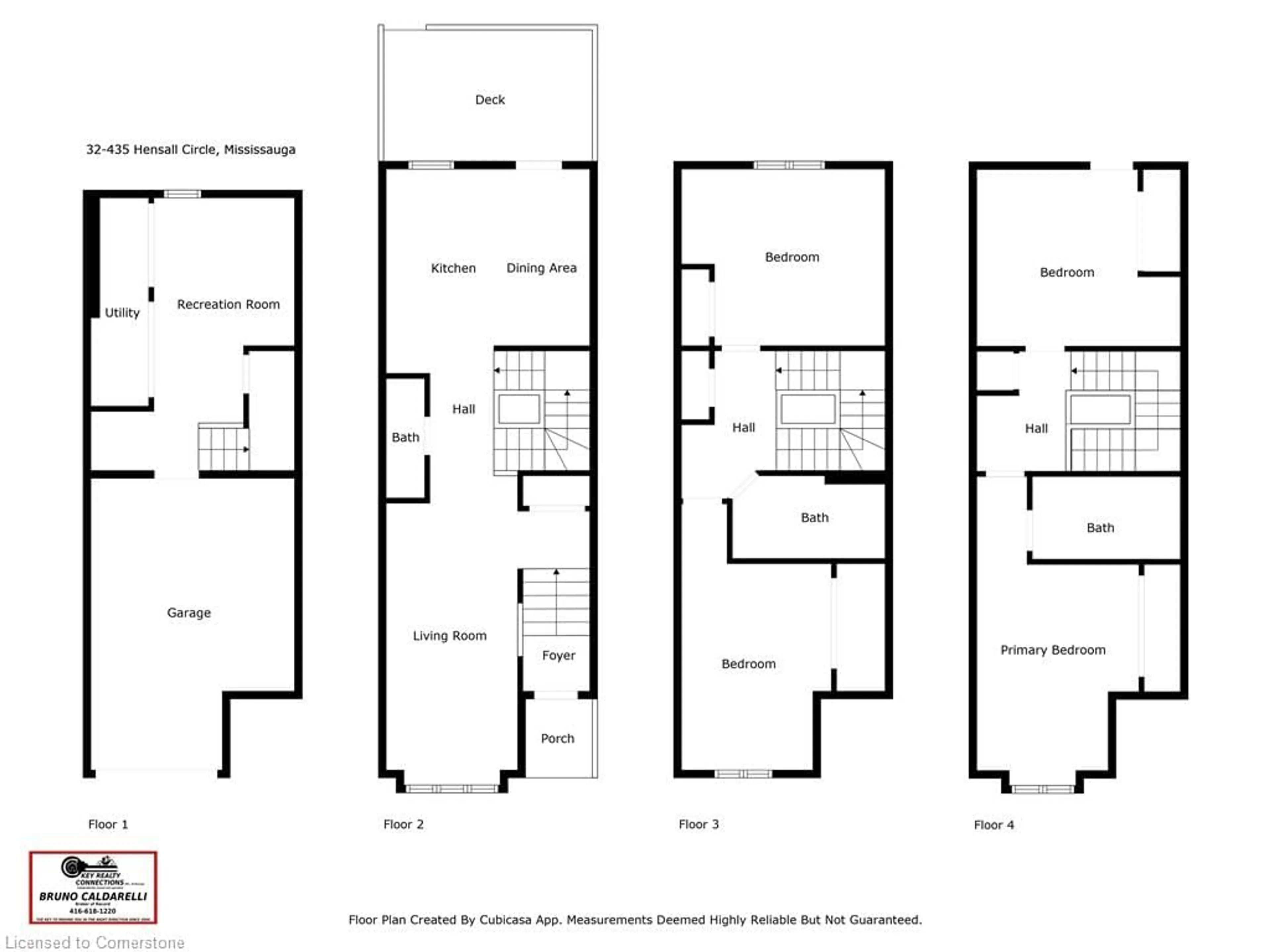 Floor plan for 435 Hensall Cir #32, Mississauga Ontario L5A 4P1