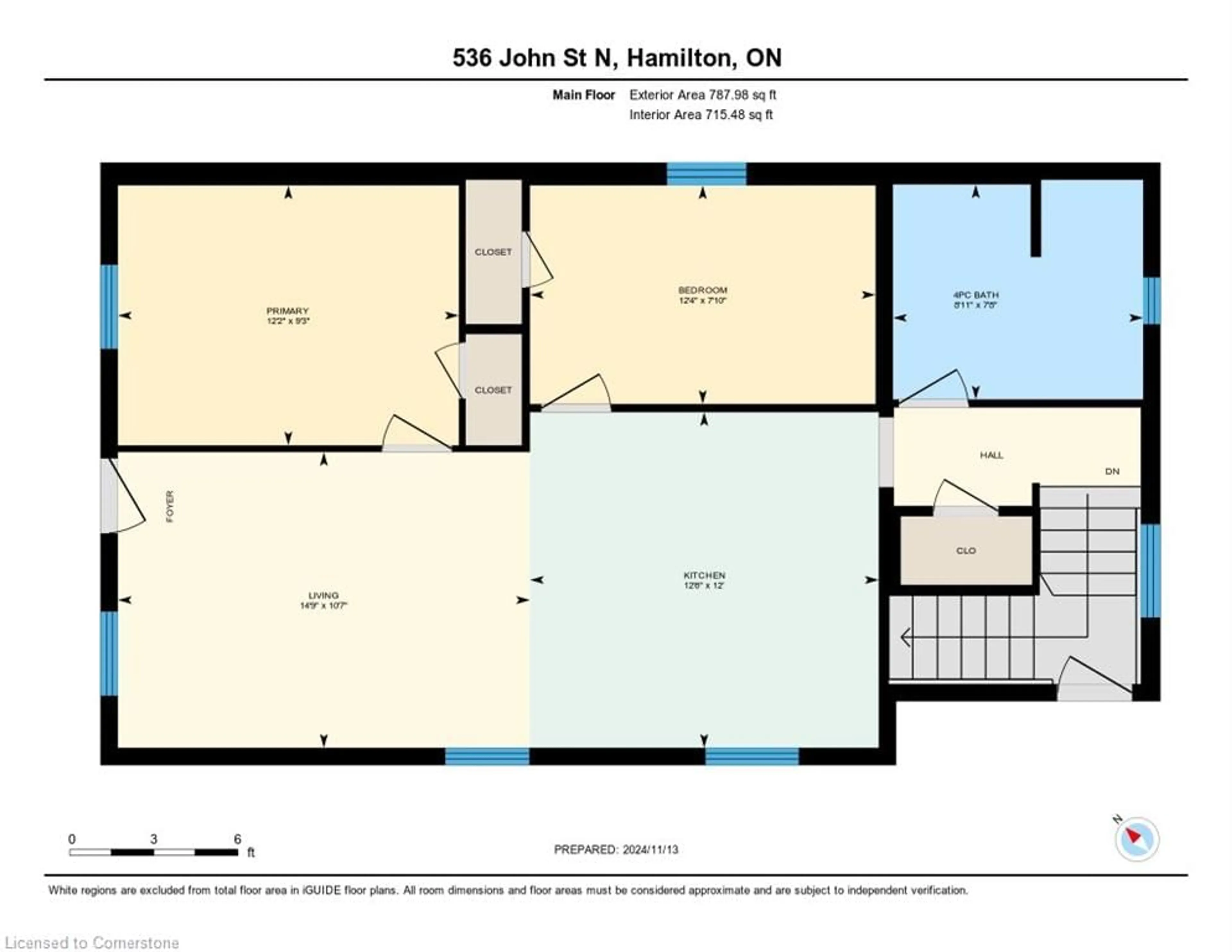 Floor plan for 536 John St, Hamilton Ontario L8L 4S1