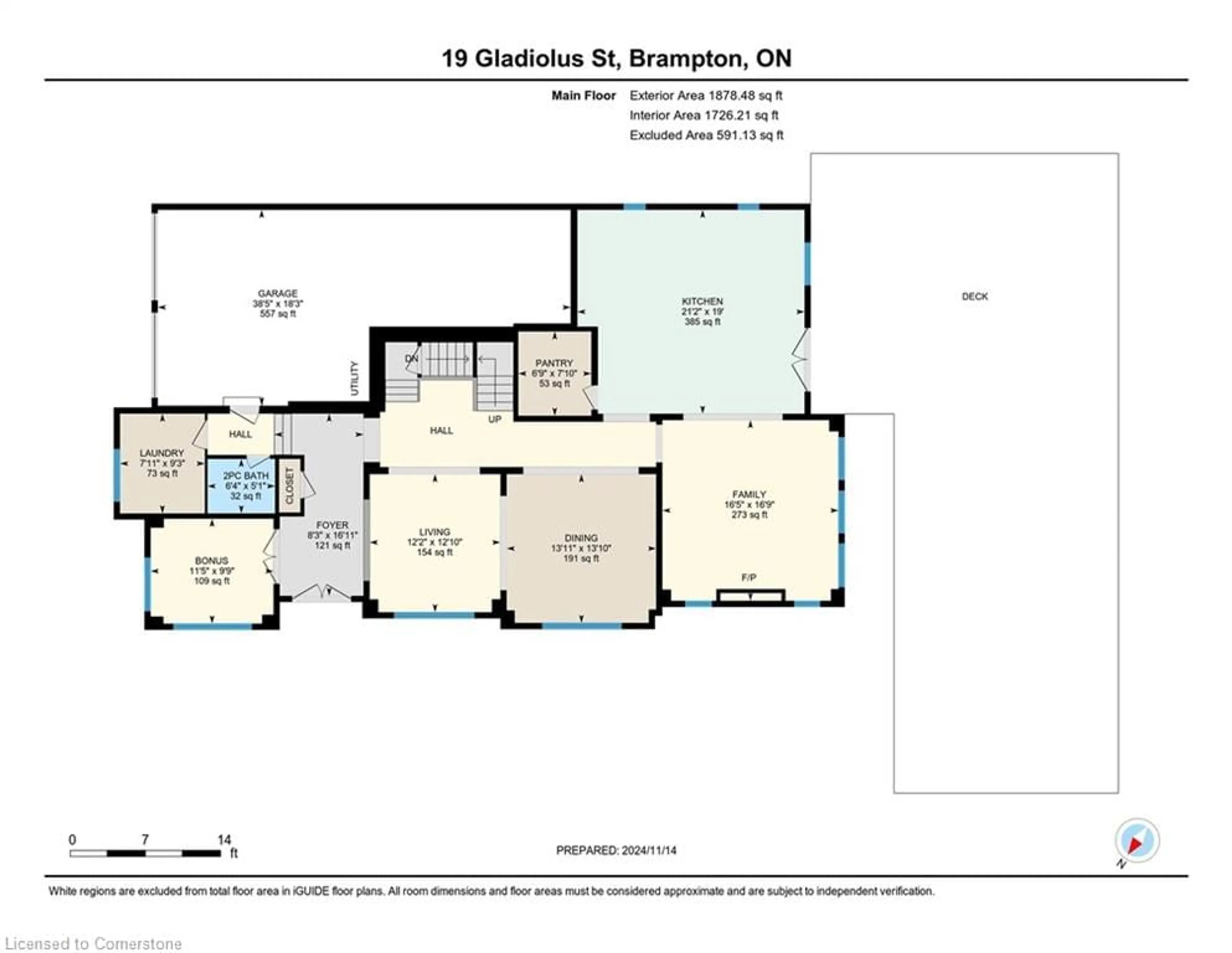 Floor plan for 19 Gladiolus St, Brampton Ontario L6Y 6C8