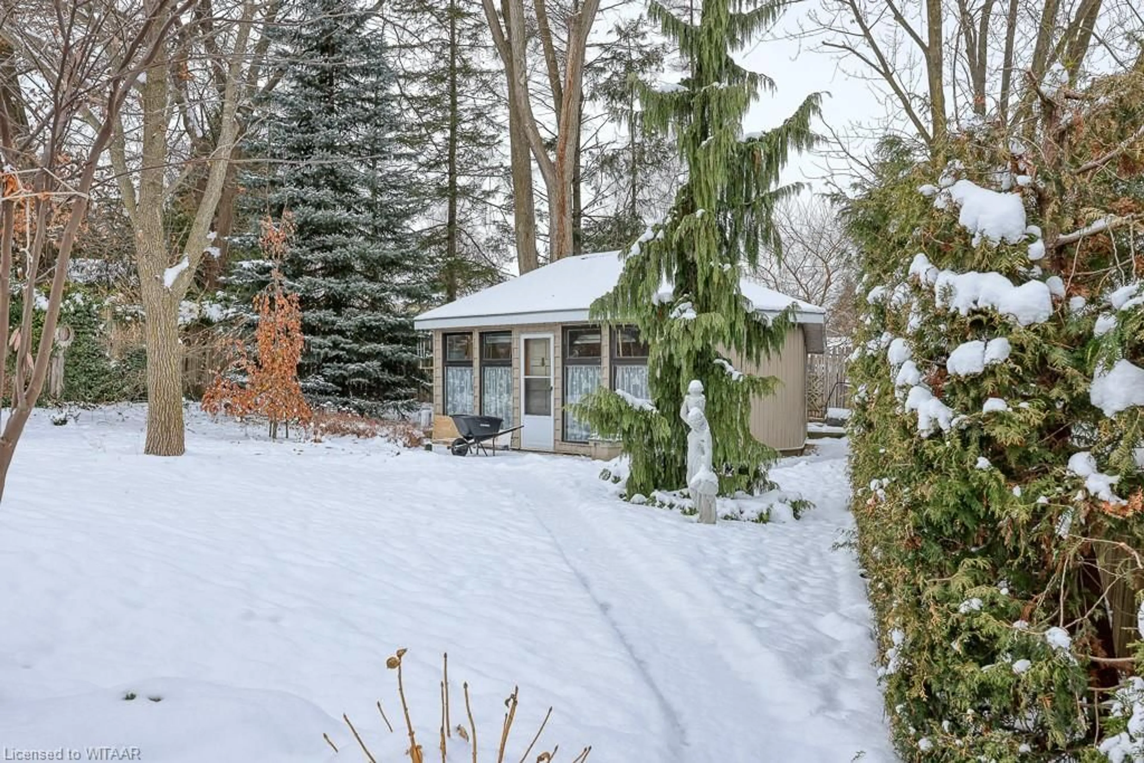 A pic from exterior of the house or condo, the fenced backyard for 35 Silcox Pl, Woodstock Ontario N4S 8M8