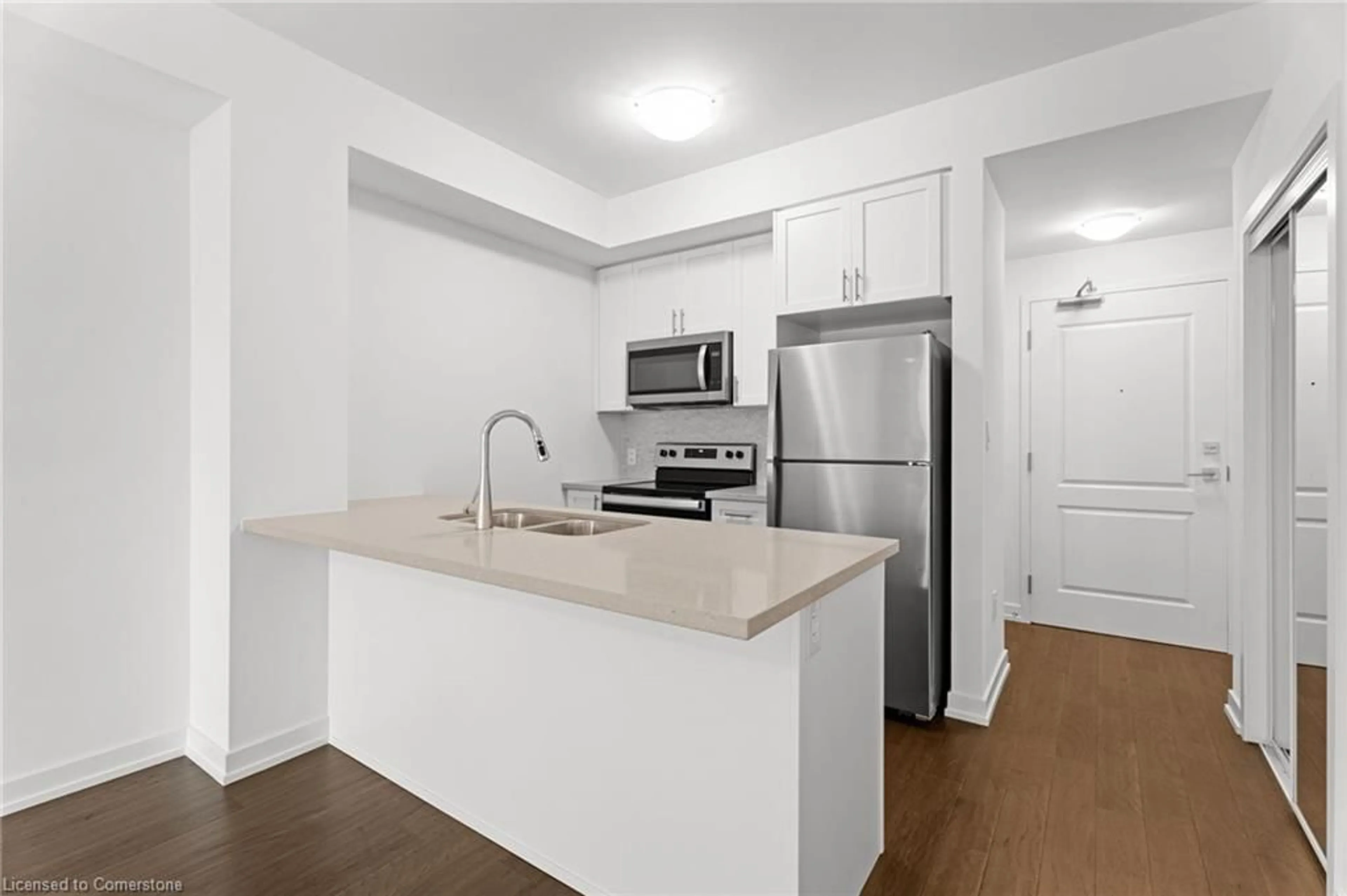 Standard kitchen, wood floors for 460 Dundas St #434, Hamilton Ontario L8B 2A5