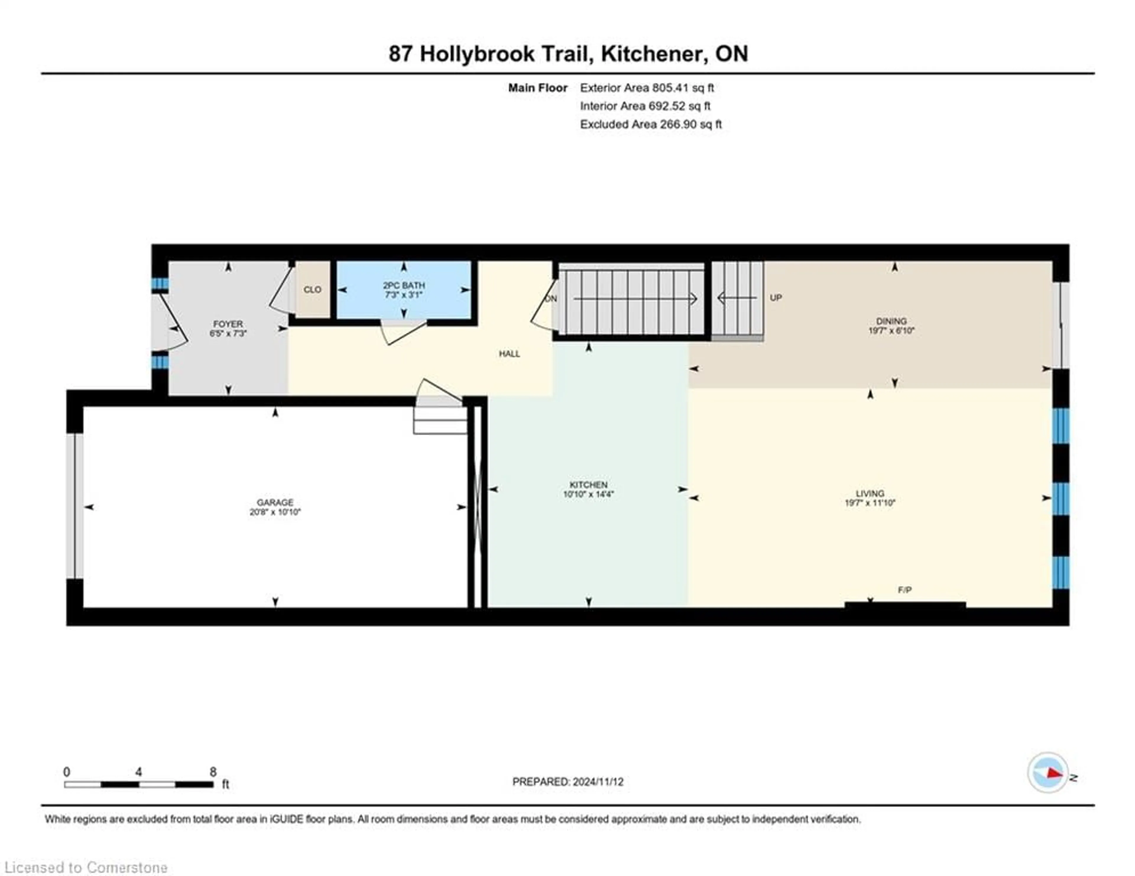 Floor plan for 87 Hollybrook Trail, Kitchener Ontario N2R 0M7