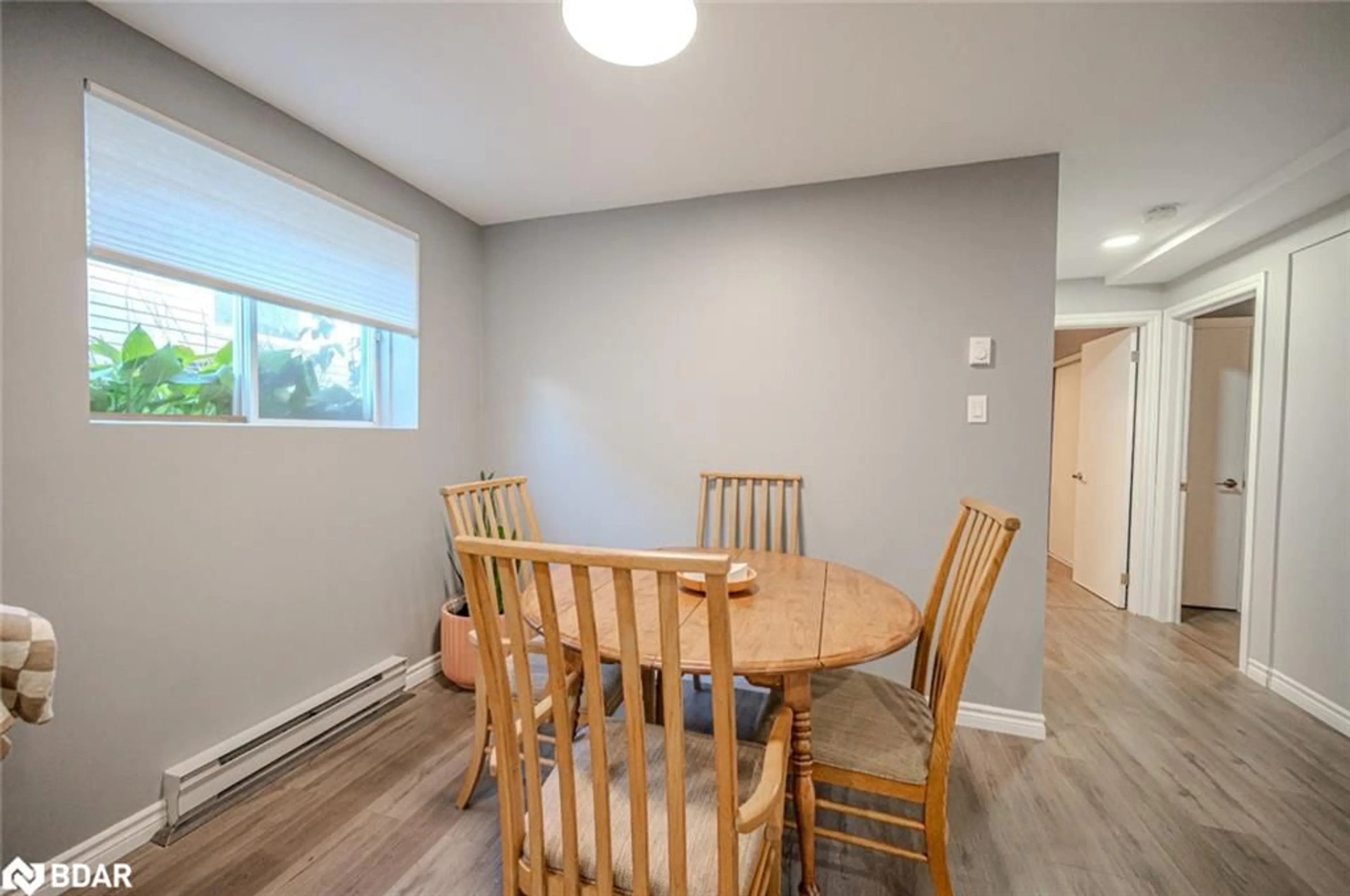 Dining room, wood floors, cottage for 63 Gunn St #Lower, Barrie Ontario L4M 2H4