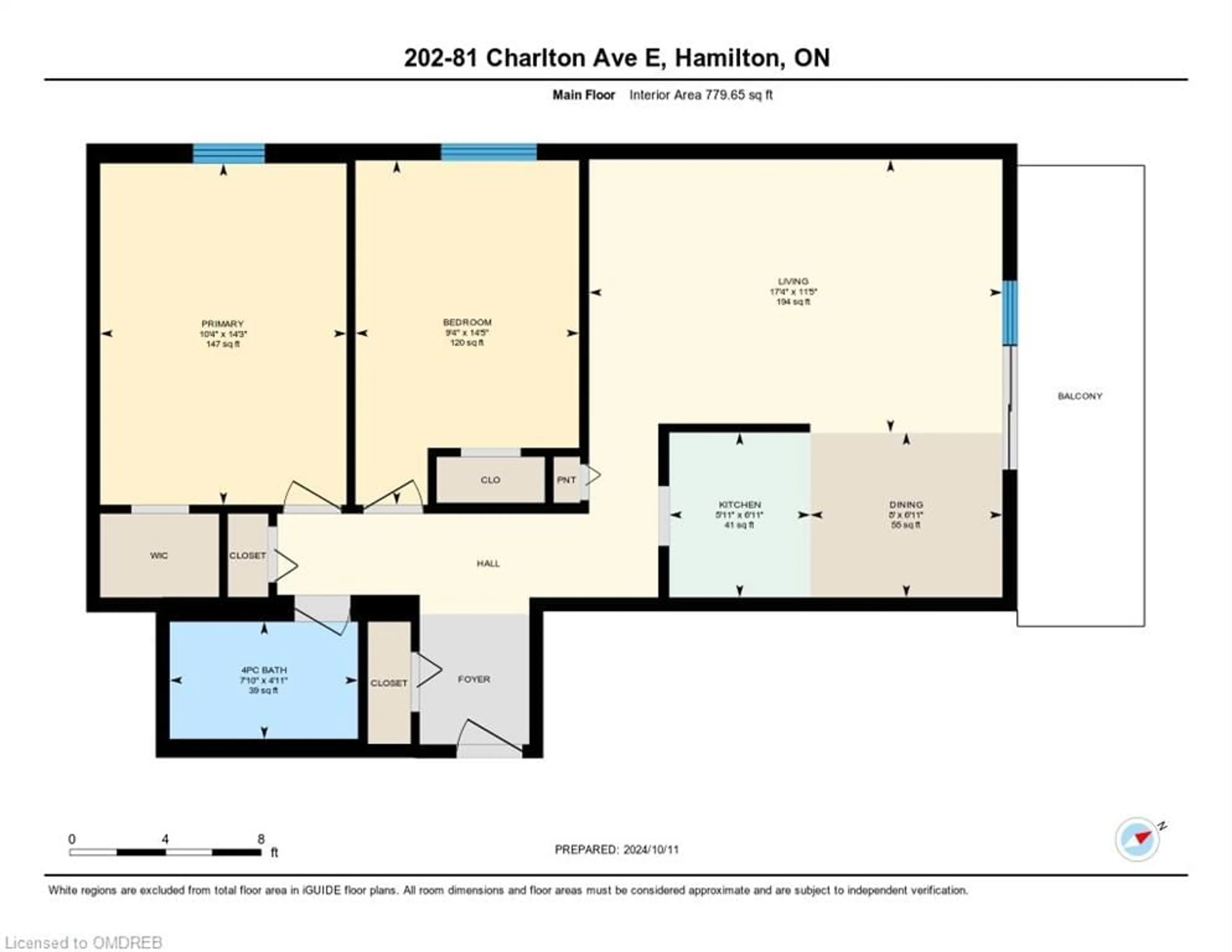 Floor plan for 81 Charlton Ave #201, Hamilton Ontario L8N 1Y7